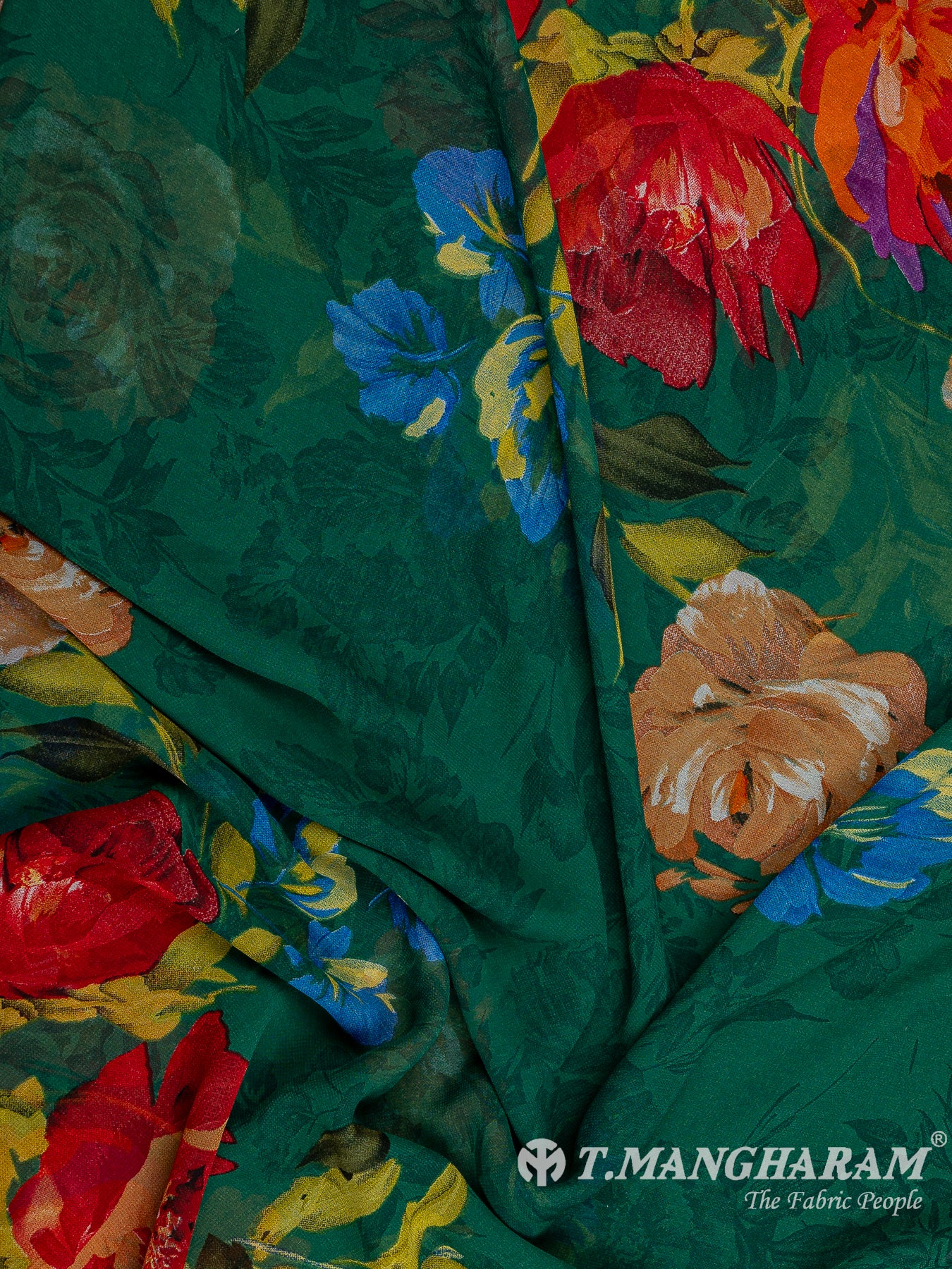 Green Crepe Chudidhar Fabric Set - EH1613 view-3