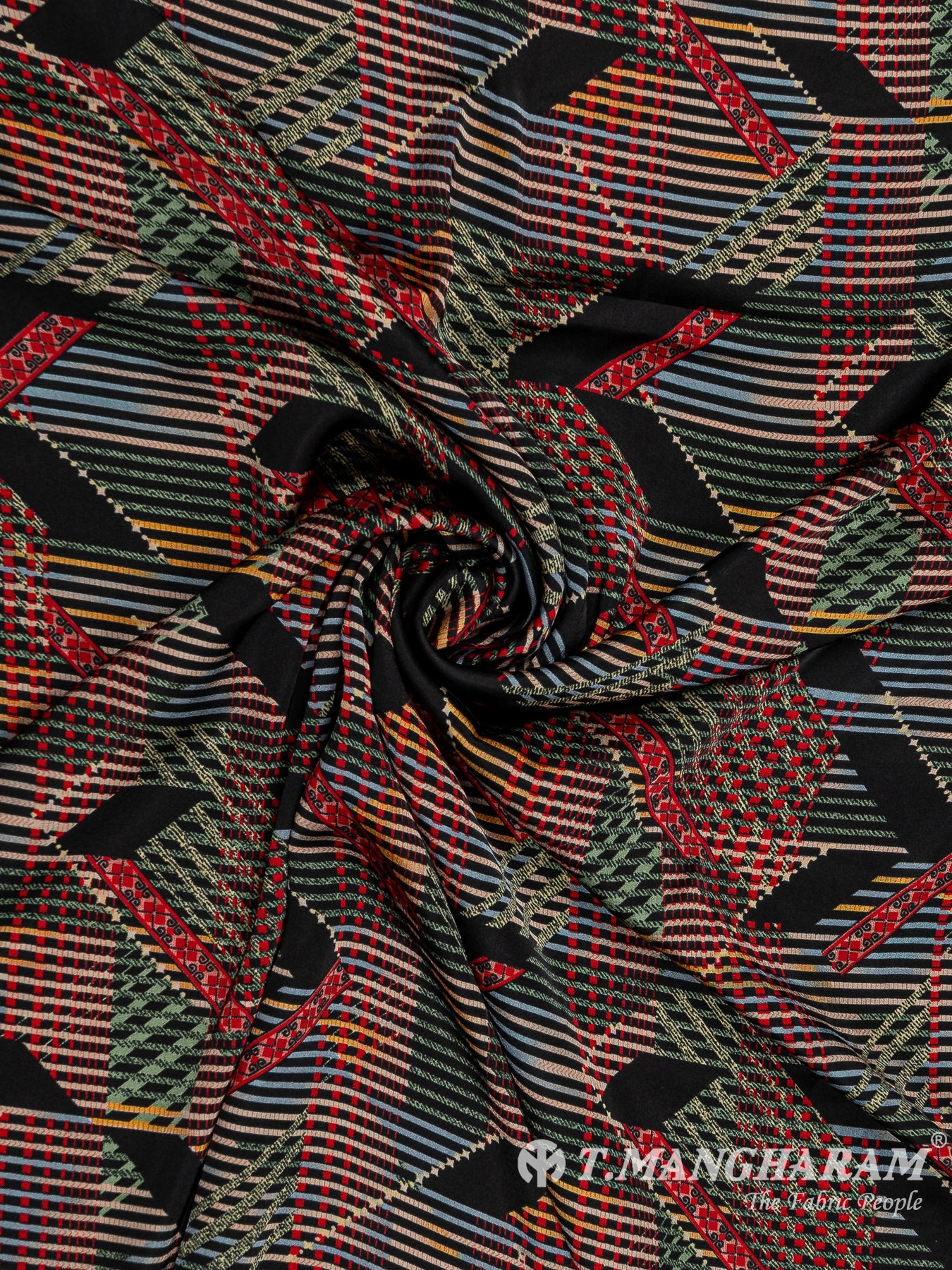 Multicolor Satin Fabric - EB5848 view-1