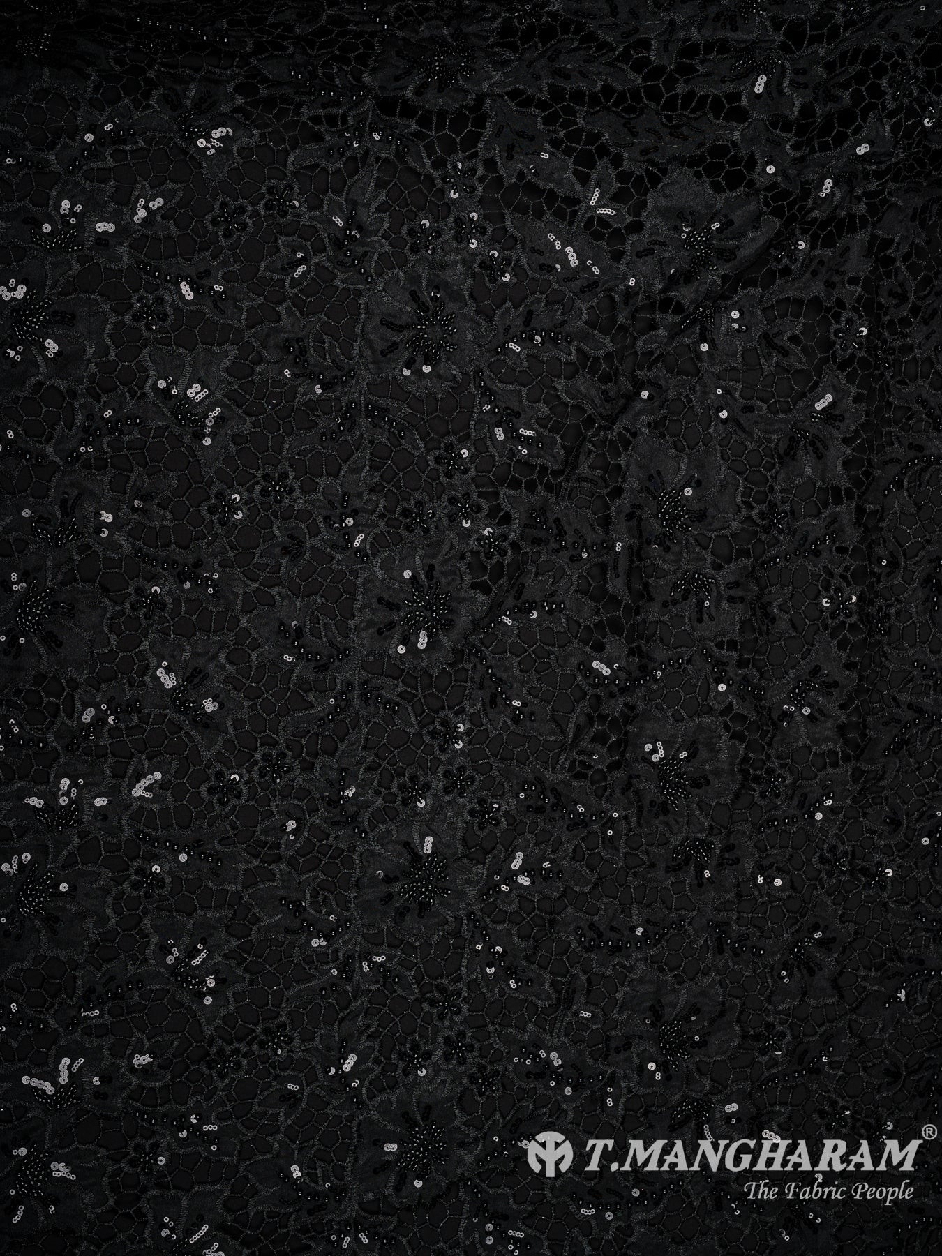 Black Fancy Net Fabric - EC8769 view-3