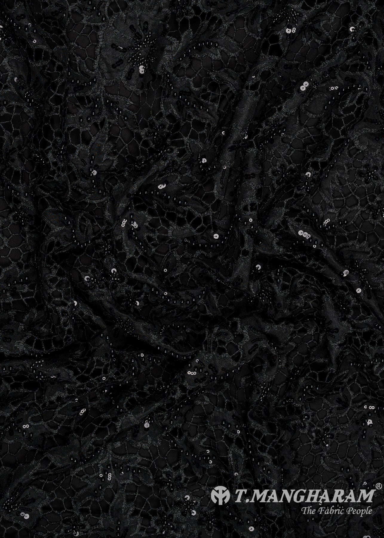 Black Fancy Net Fabric - EC8769 view-4
