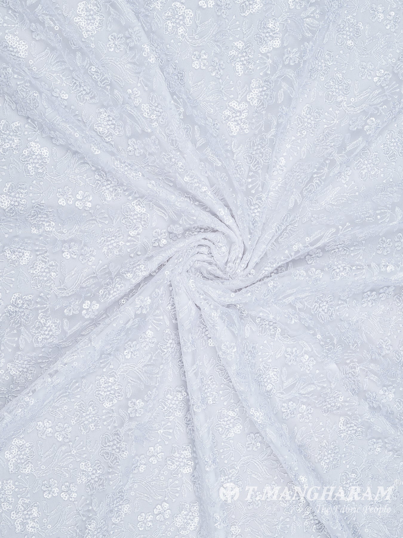 White Fancy Net Fabric - EC8112 view-1