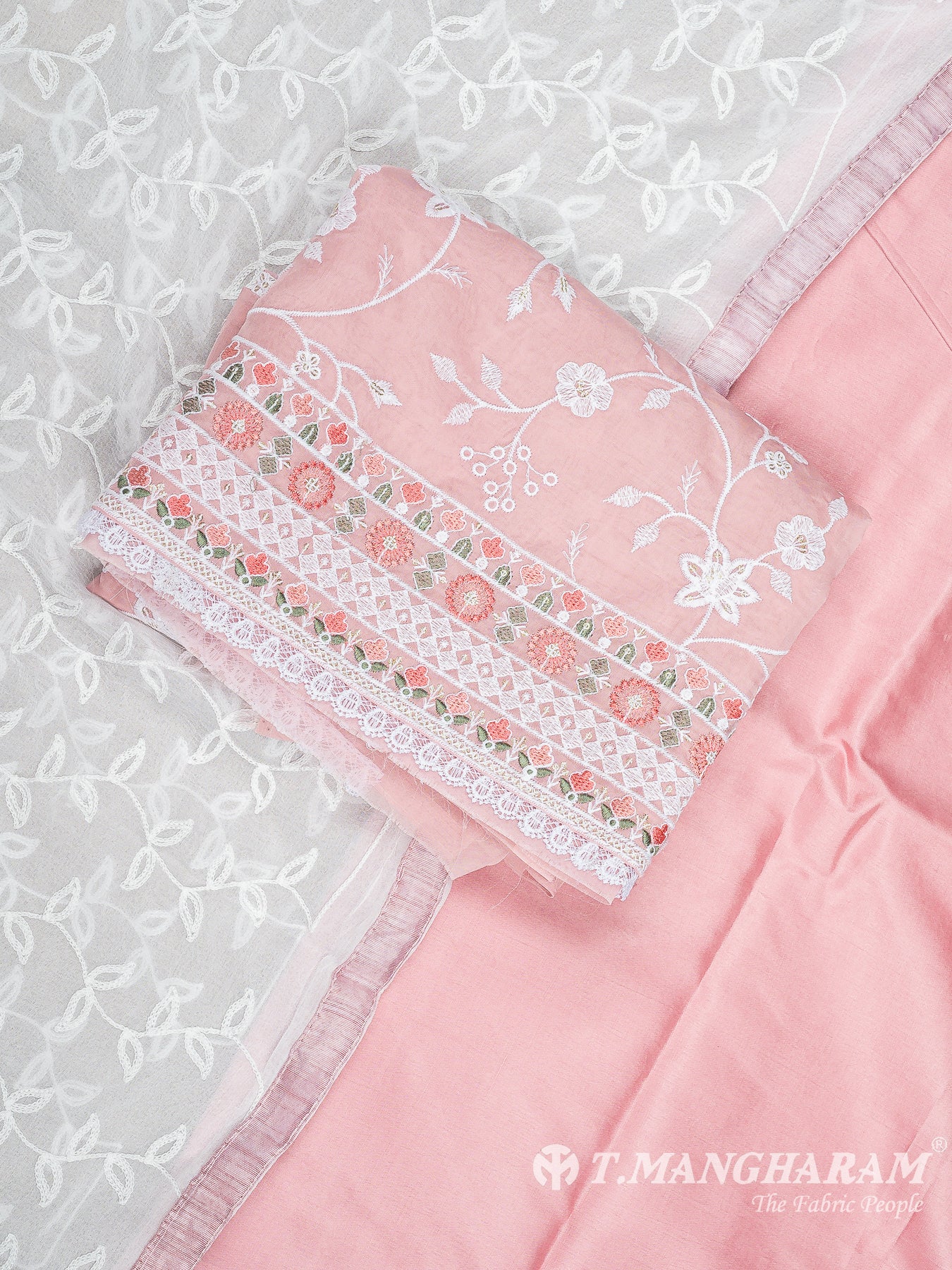 Pink Silk Cotton Chudidhar Fabric Set - EG1846 view-1
