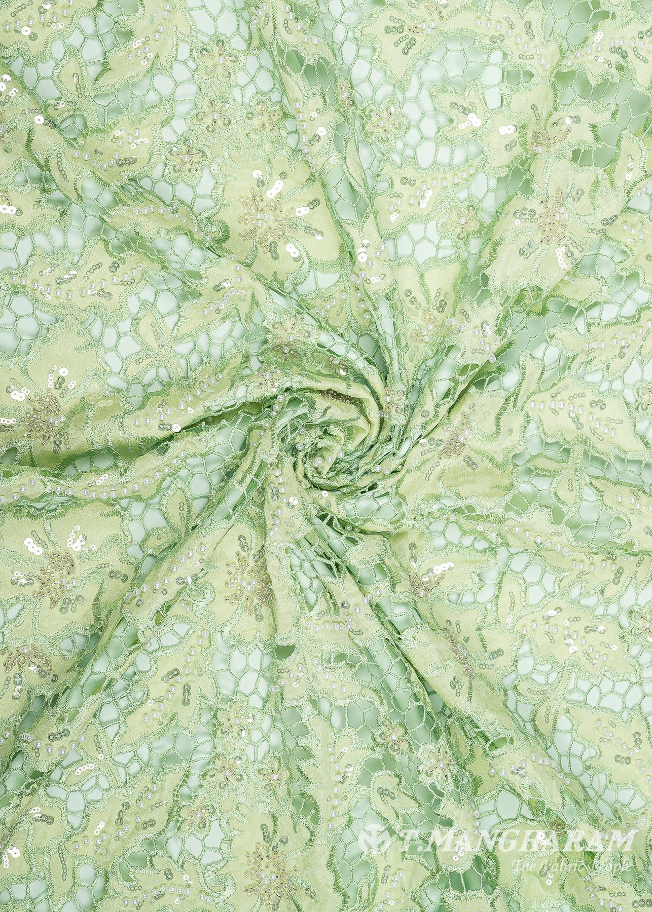 Green Fancy Net Fabric - EC8768 view-1