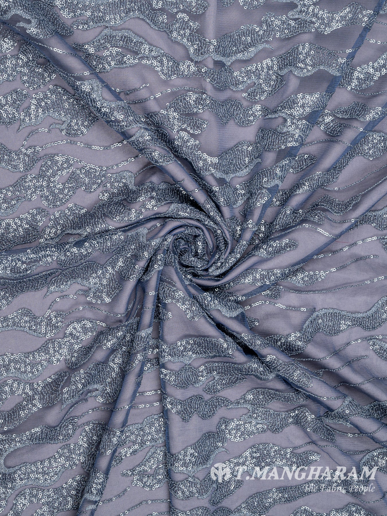Blue Fancy Net Fabric - EC8089 view-1