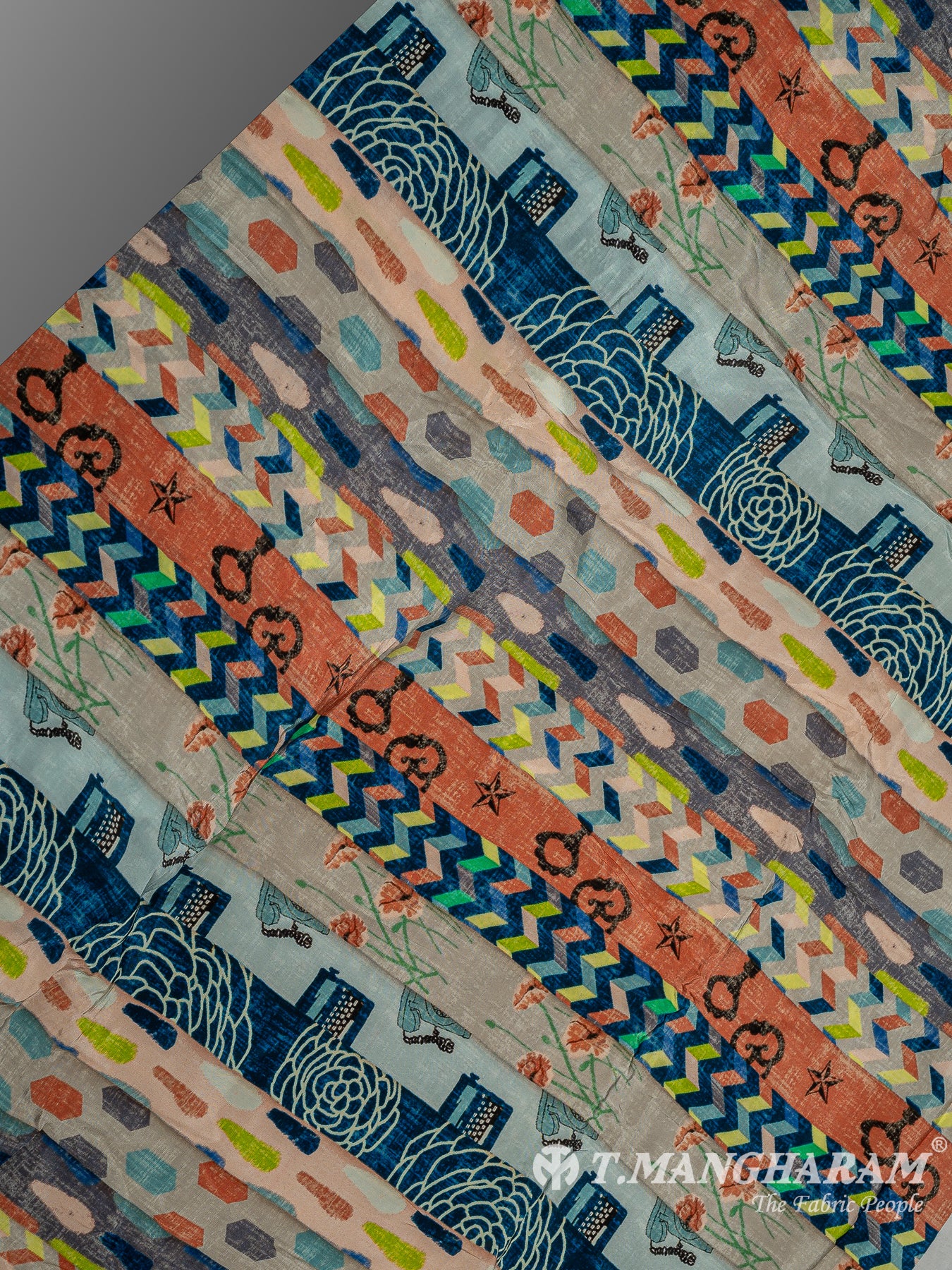 Multicolor Crepe Fabric - EC9597 view-2