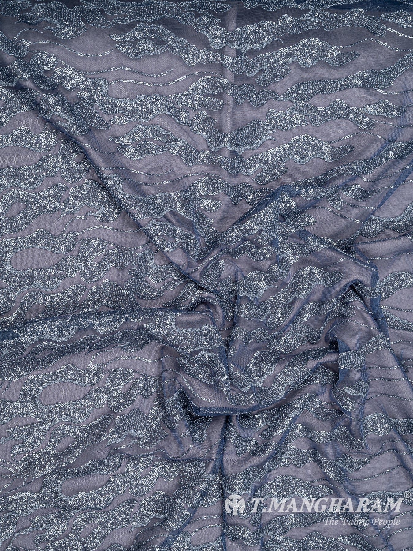 Blue Fancy Net Fabric - EC8089 view-4