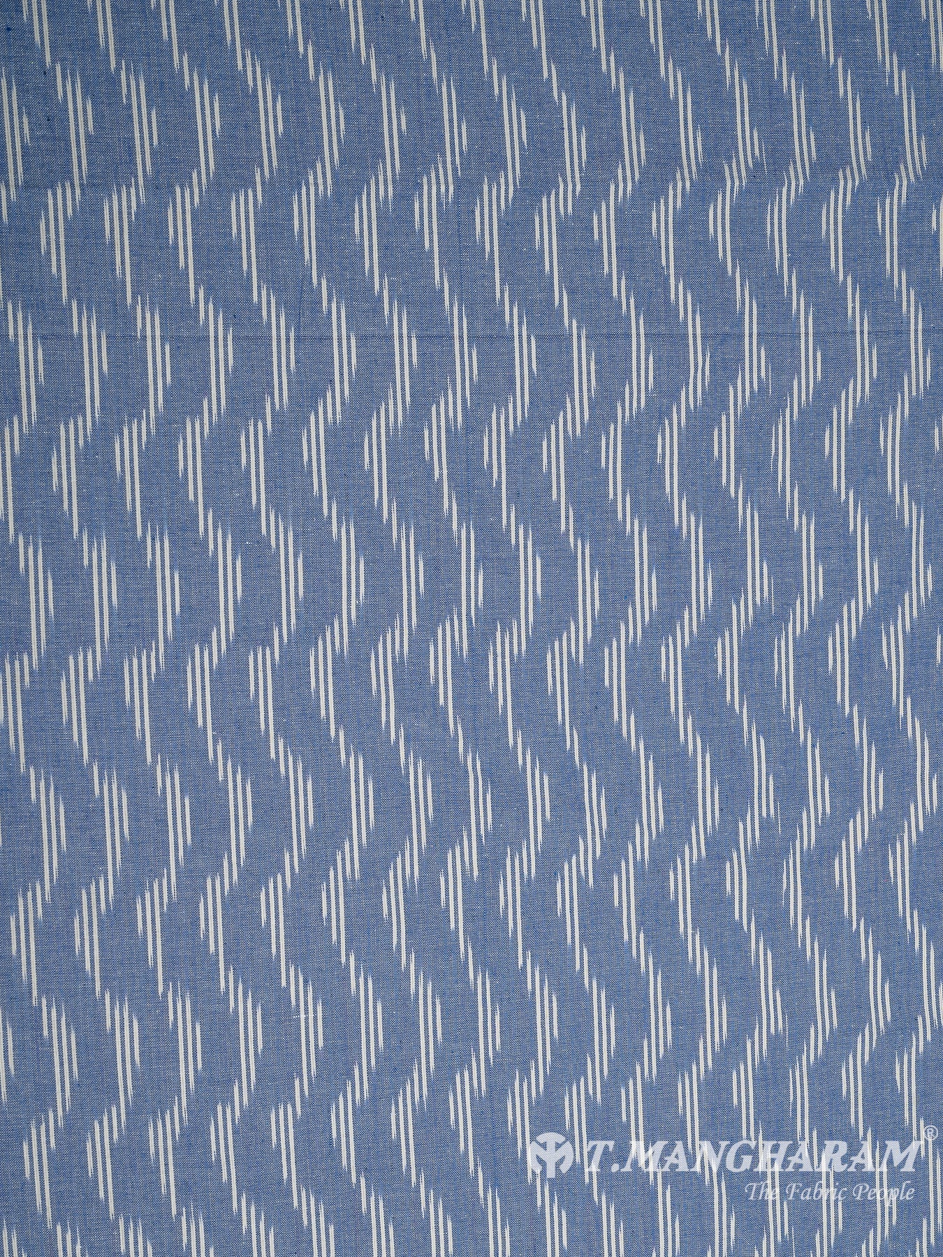 Blue Cotton Ikat Print Fabric - EB5832 view-3