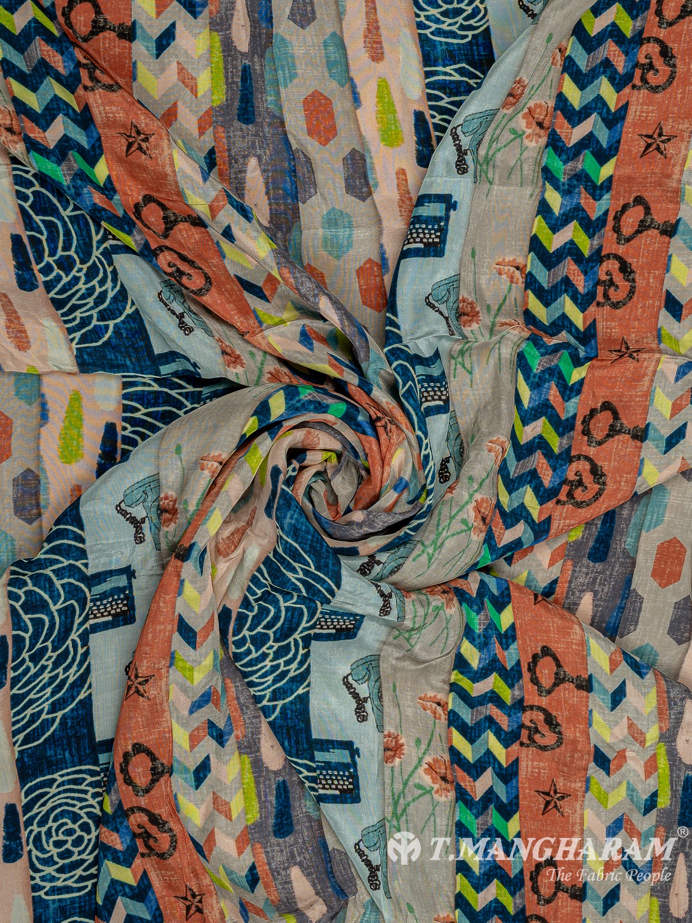 Multicolor Crepe Fabric - EC9597 view-1