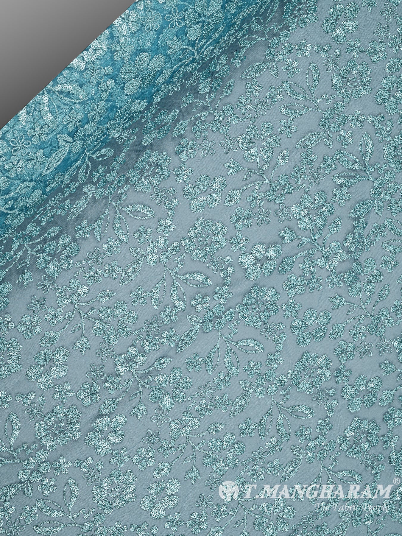 Sea Blue Fancy Net Fabric - EC8107 view-2