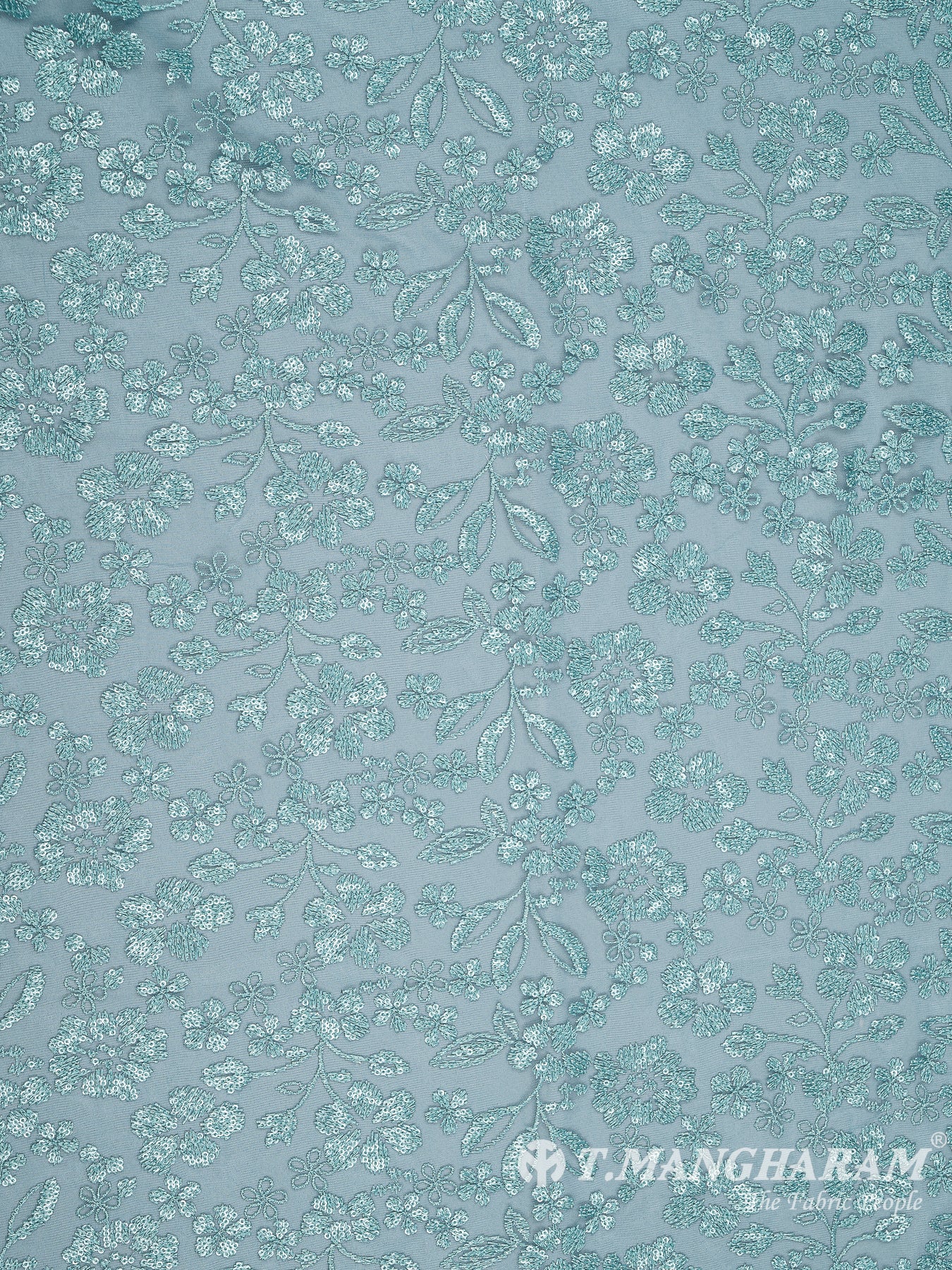 Sea Blue Fancy Net Fabric - EC8107 view-3