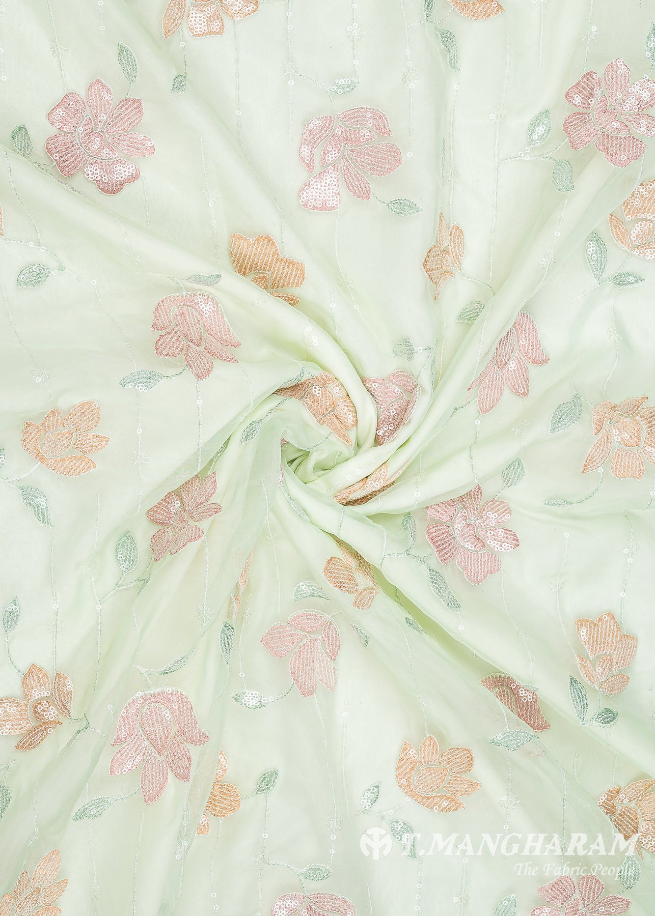 Green Organza Tissue Fabric - EC8714 view-1