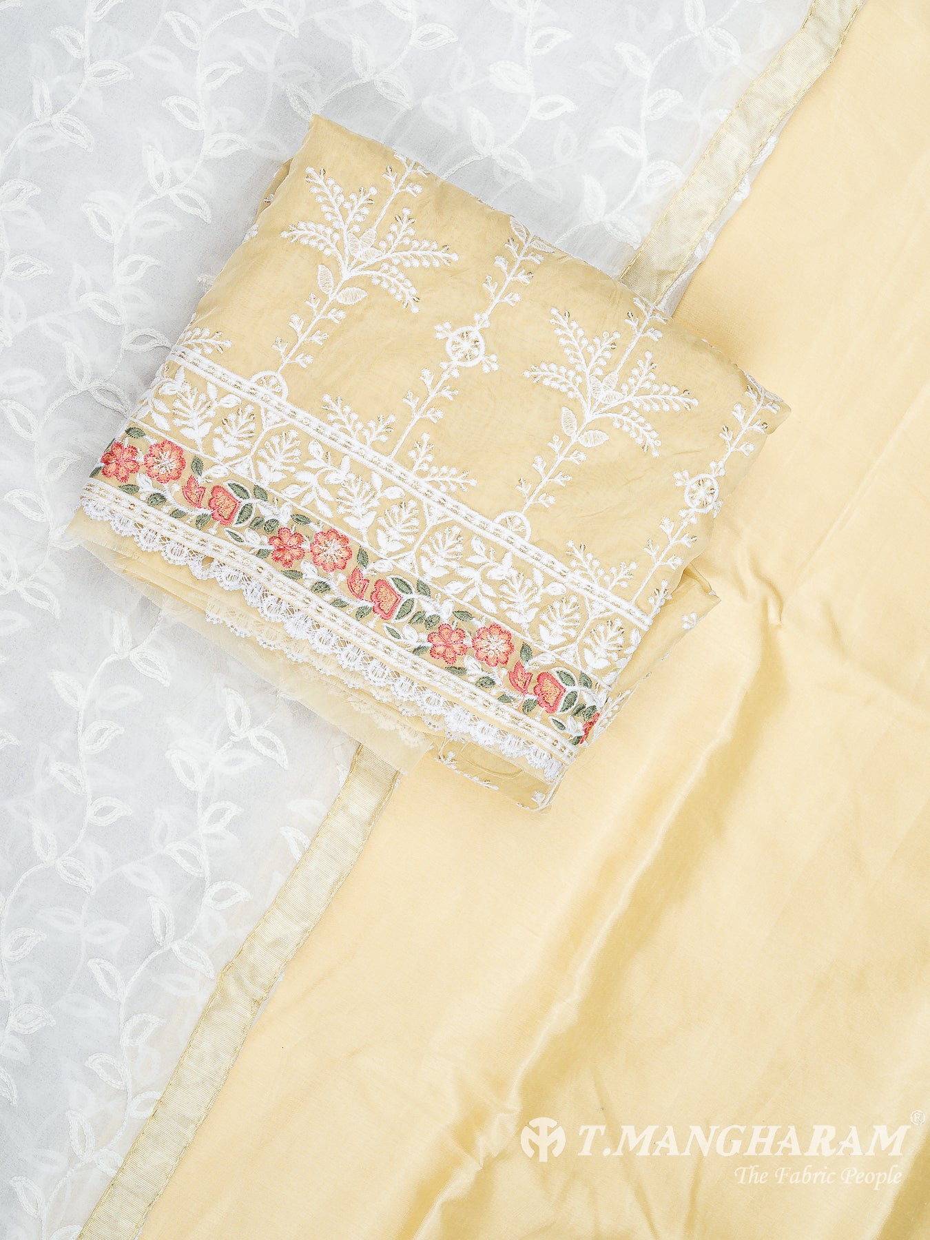 Yellow Silk Cotton Chudidhar Fabric Set - EG1848 view-1