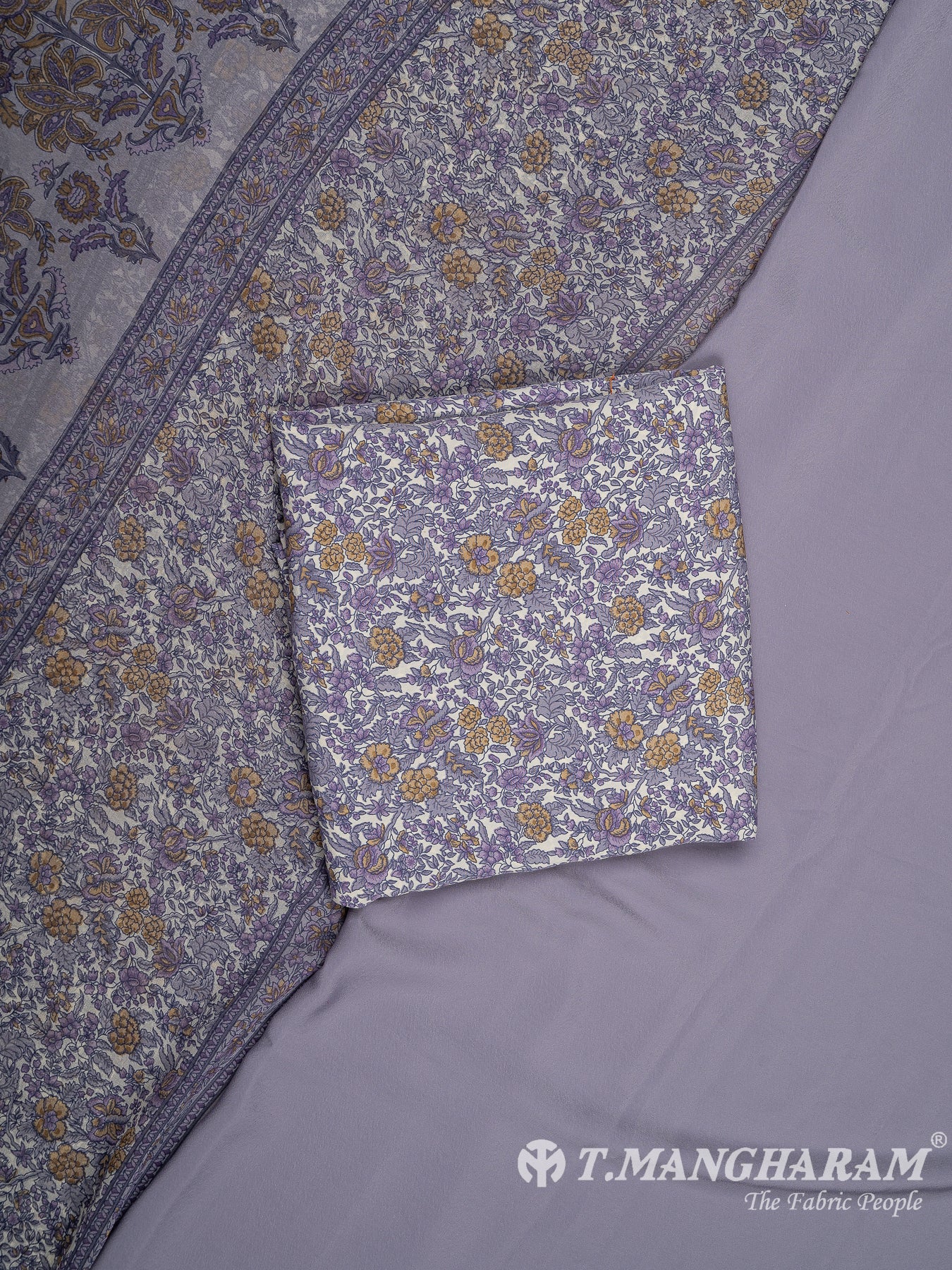 Violet Crepe Chudidhar Fabric Set - EH1657 view-1