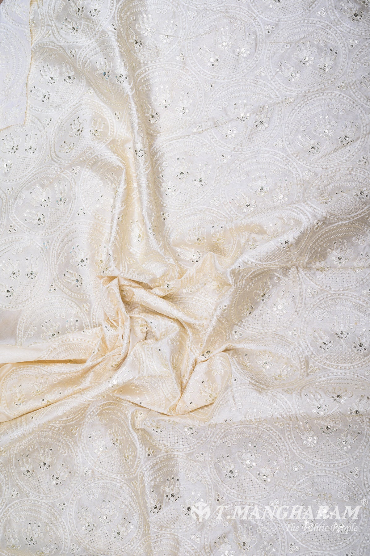 White Raw Silk Fabric - EB5706 view-4