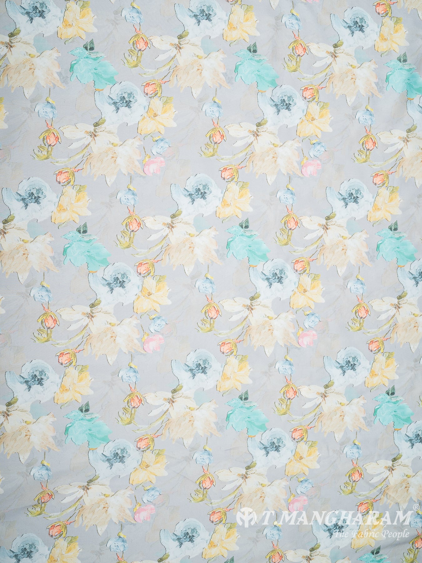 Ash Blue Organza Fabric - EC8787 view-3