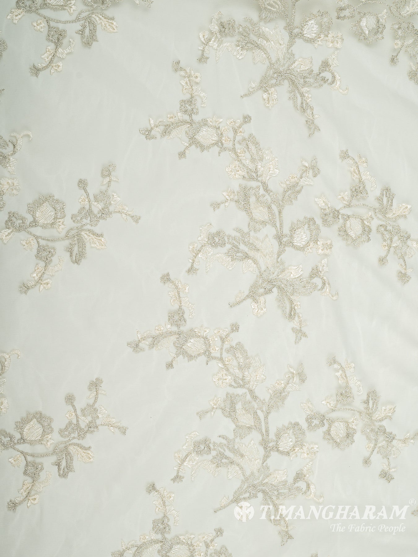 White Net Embroidery Fabric - EC9656 view-3