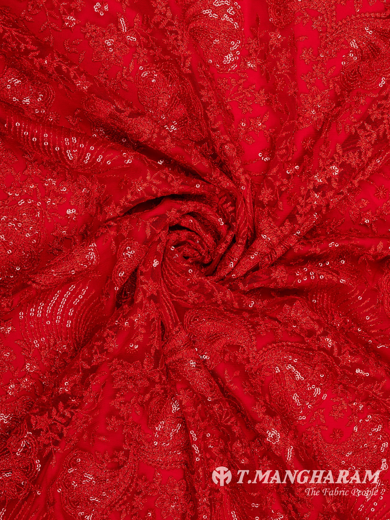 Red Fancy Net Fabric - EC8084 view-1