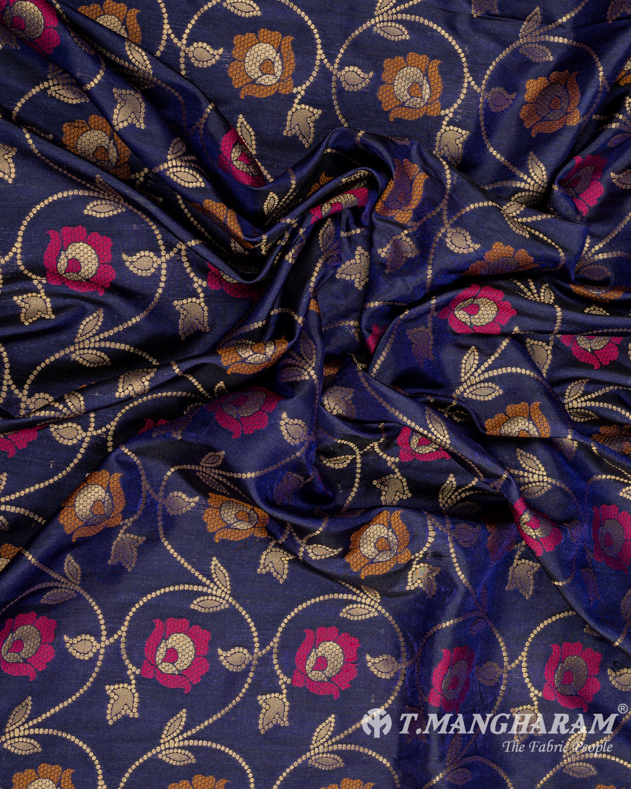 Blue Banaras Fabric - EC9468 view-4