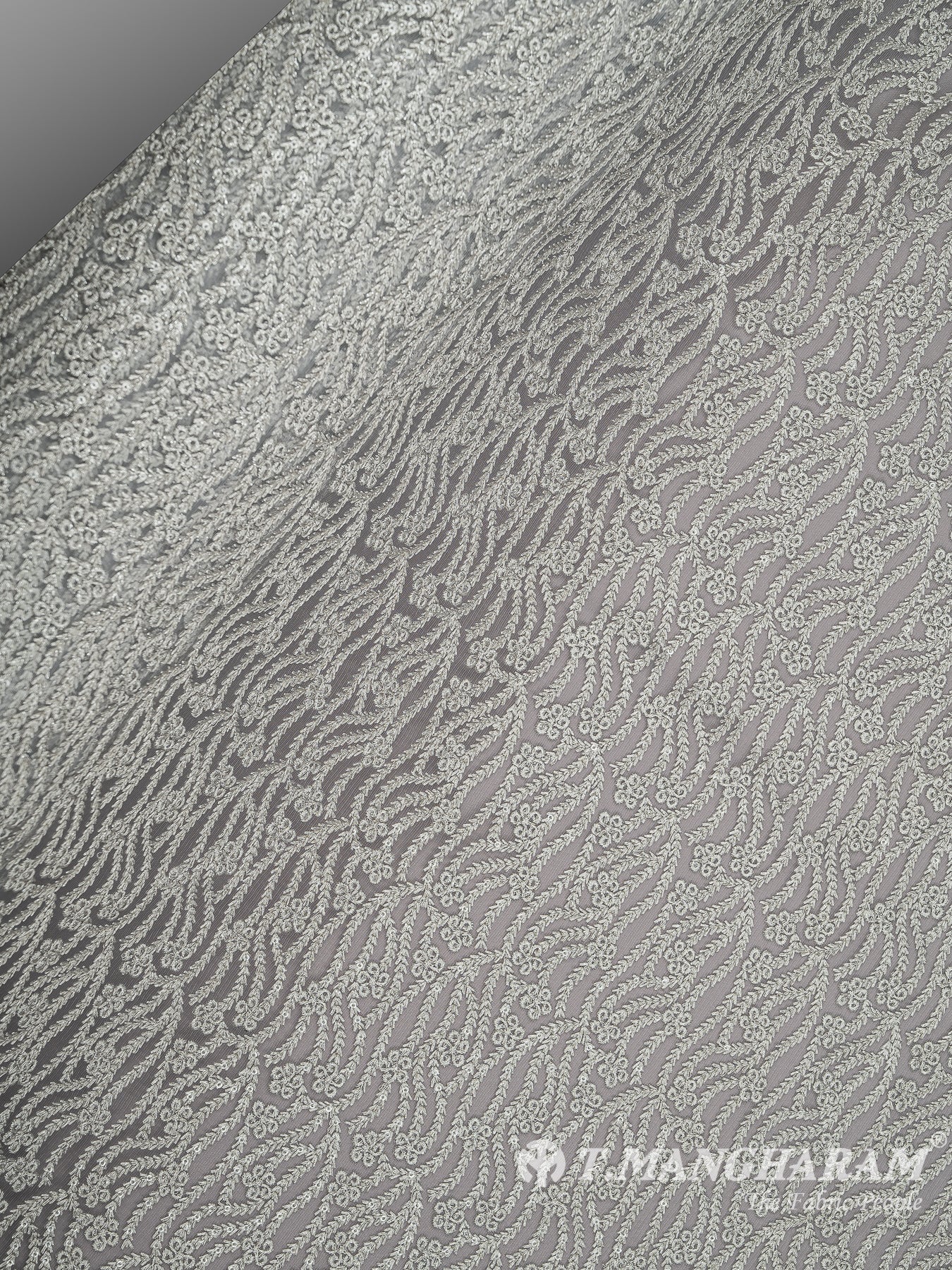 Grey Net Embroidery Fabric - EC8425 view-2