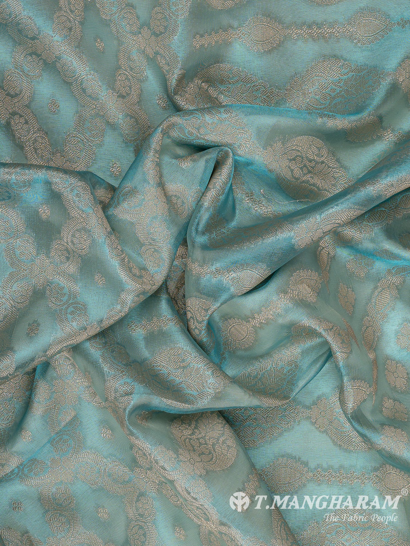 Green Semi Banaras Fabric - EC11062