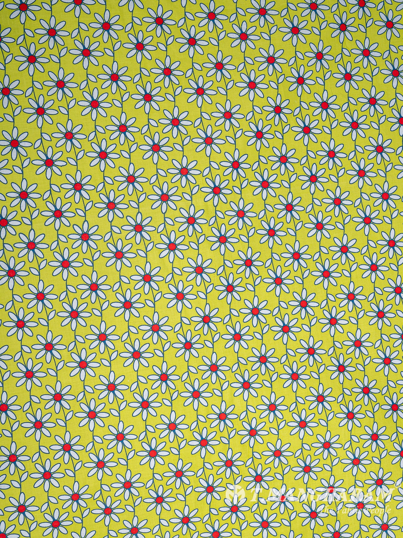 Yellow Cotton Fabric - Peach view-3