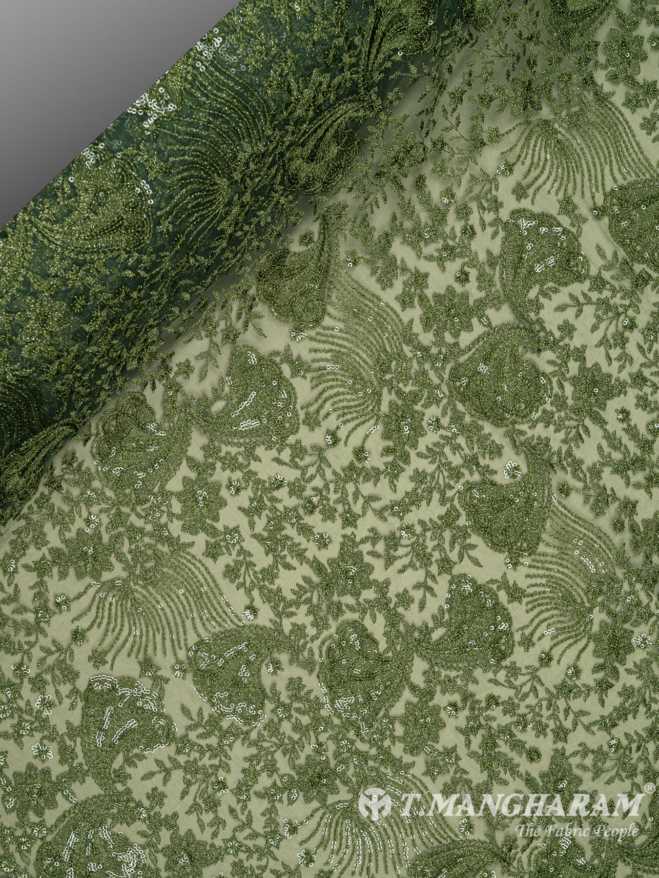 Green Fancy Net Fabric - EC8081 view-2
