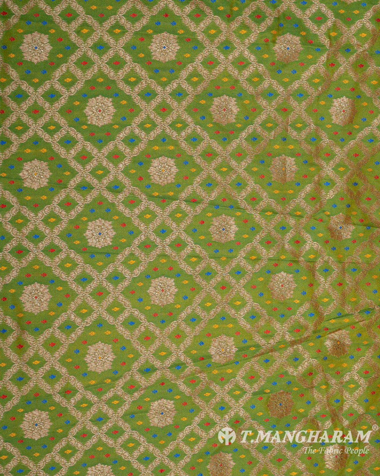 Green Banaras Fabric - EC9472 view-3