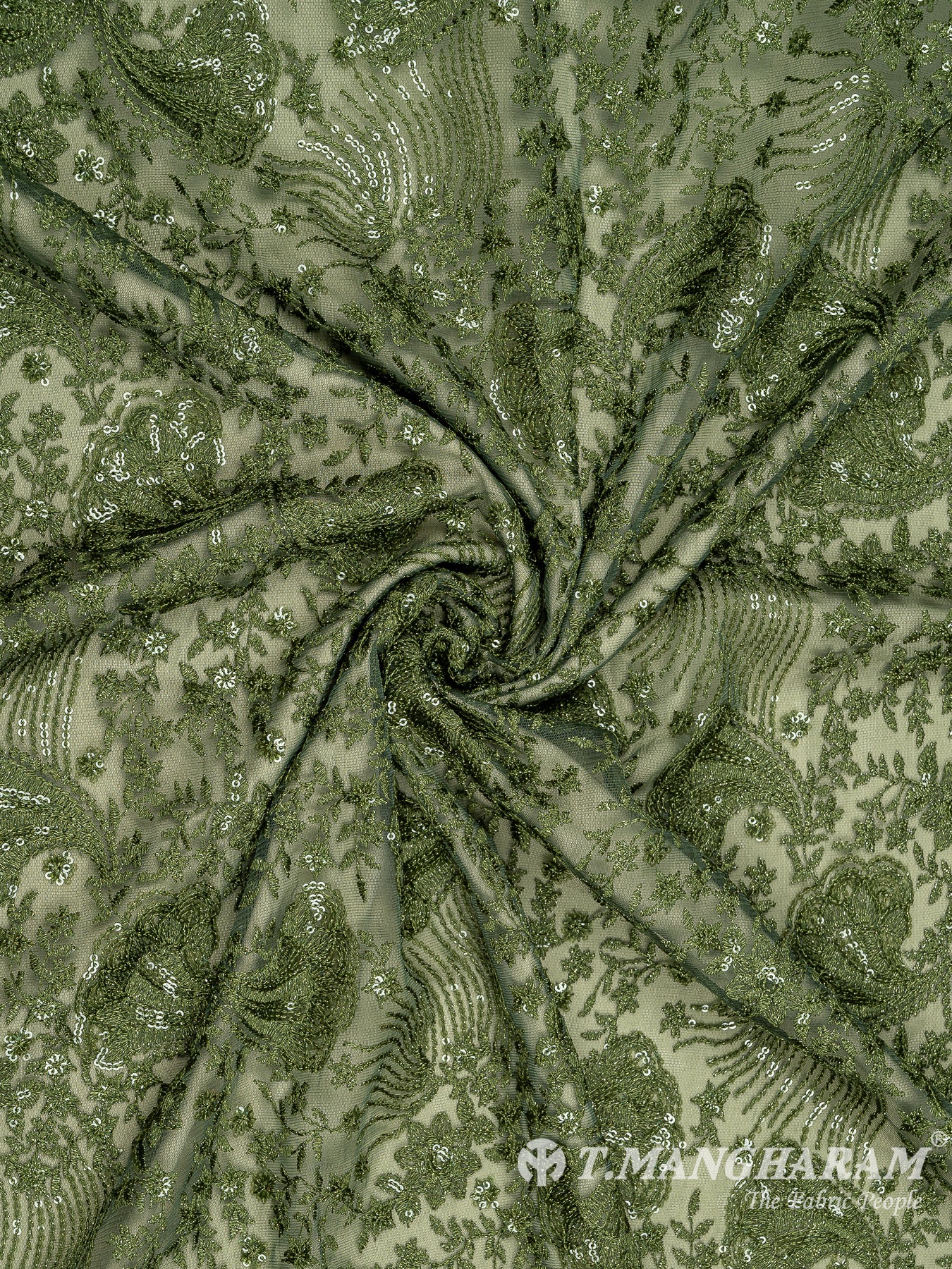 Green Fancy Net Fabric - EC8081 view-1