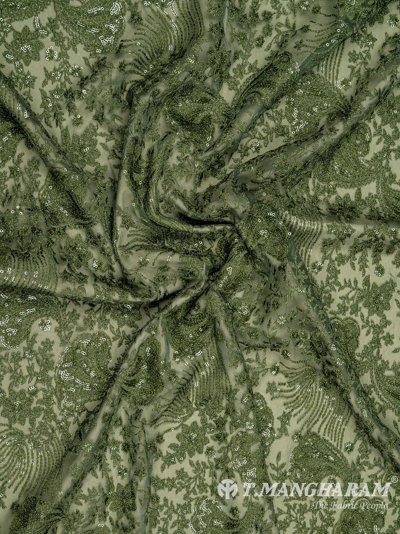 Green Fancy Net Fabric - EC8081 view-4