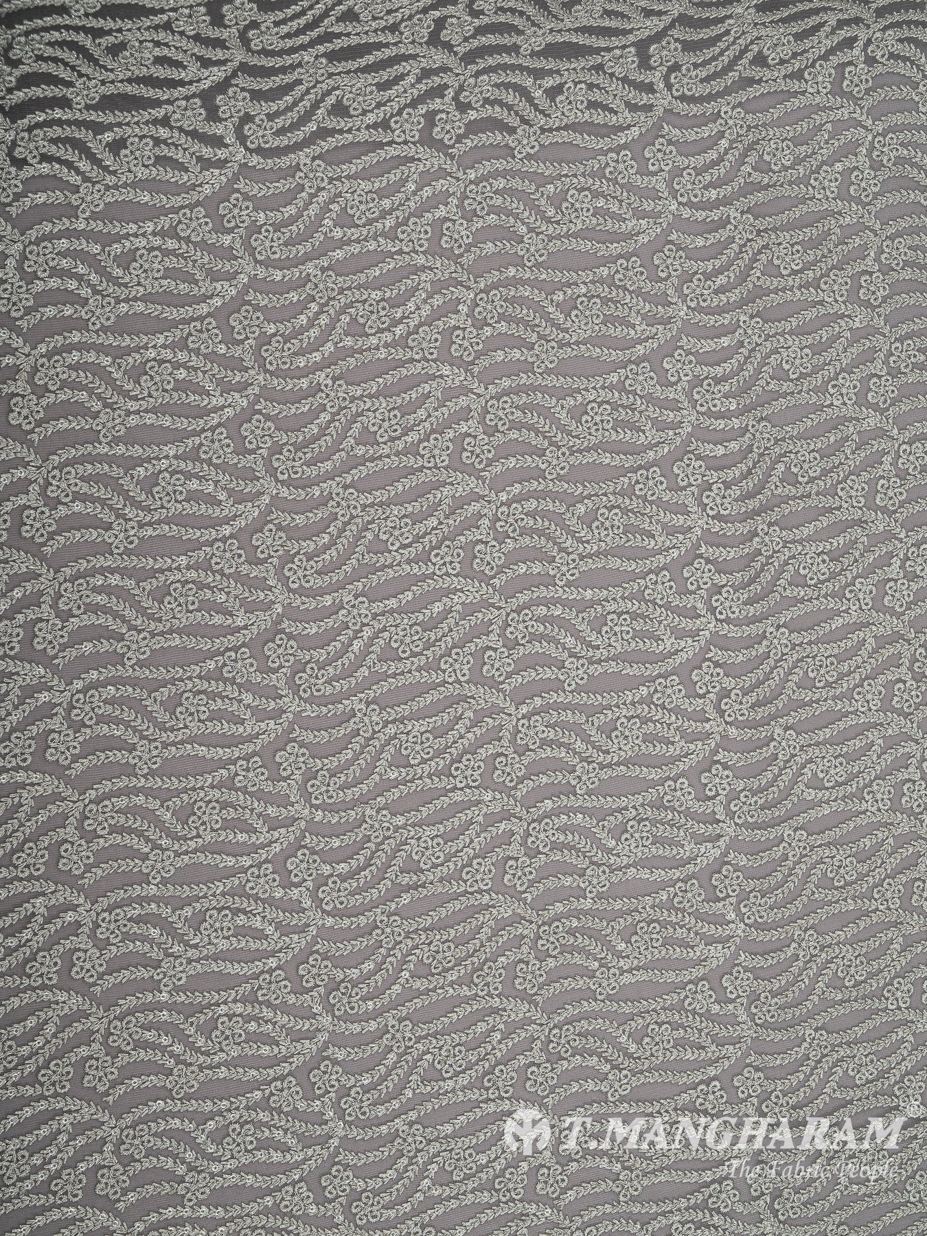 Grey Net Embroidery Fabric - EC8425 view-3