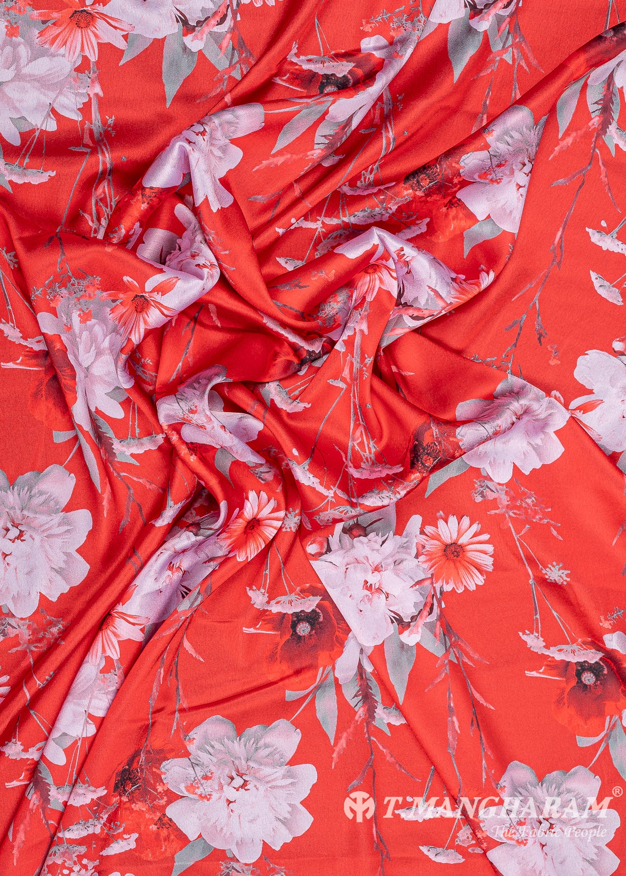 Red Satin Fabric - EC8778 view-4