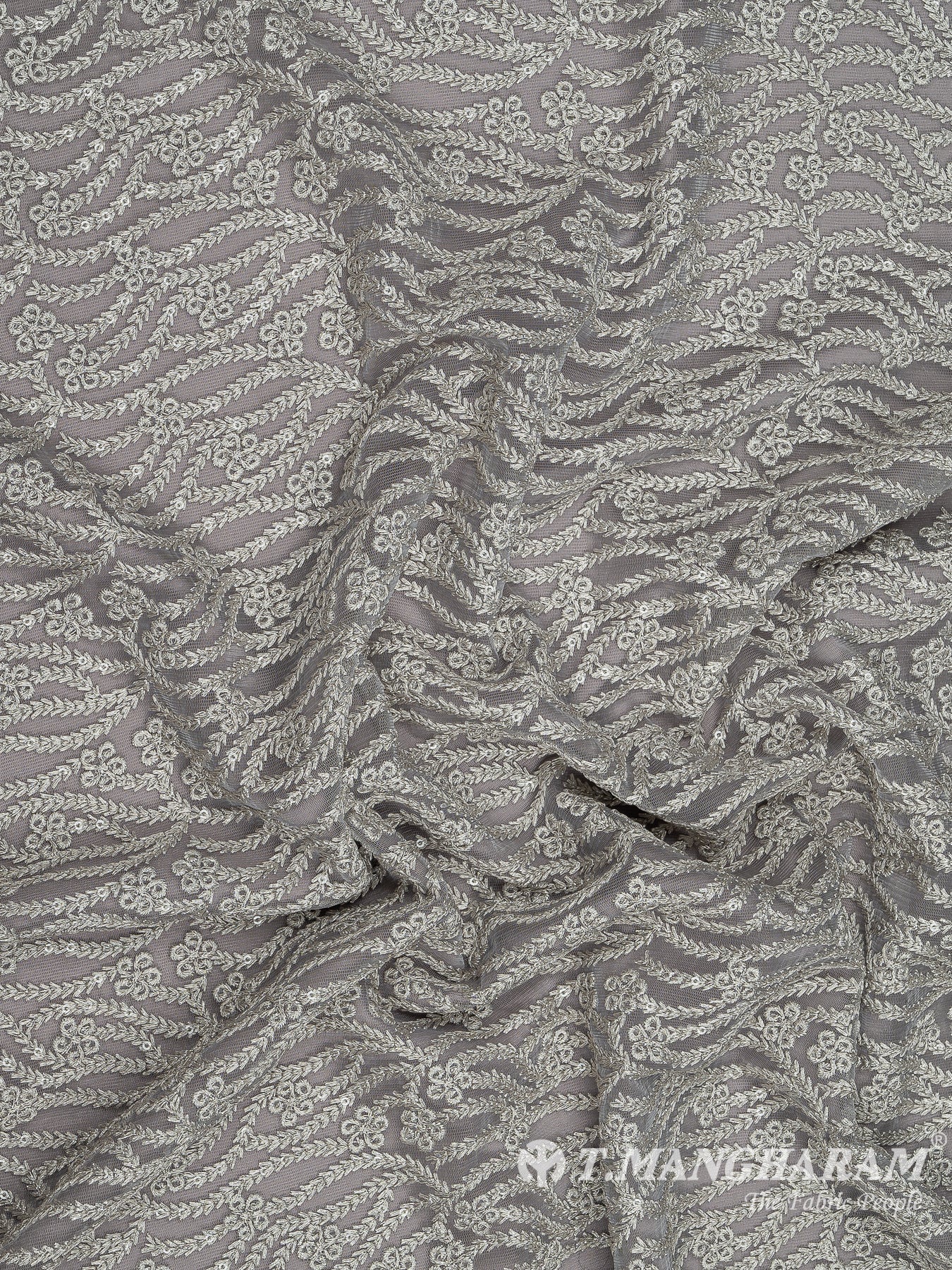 Grey Net Embroidery Fabric - EC8425 view-4