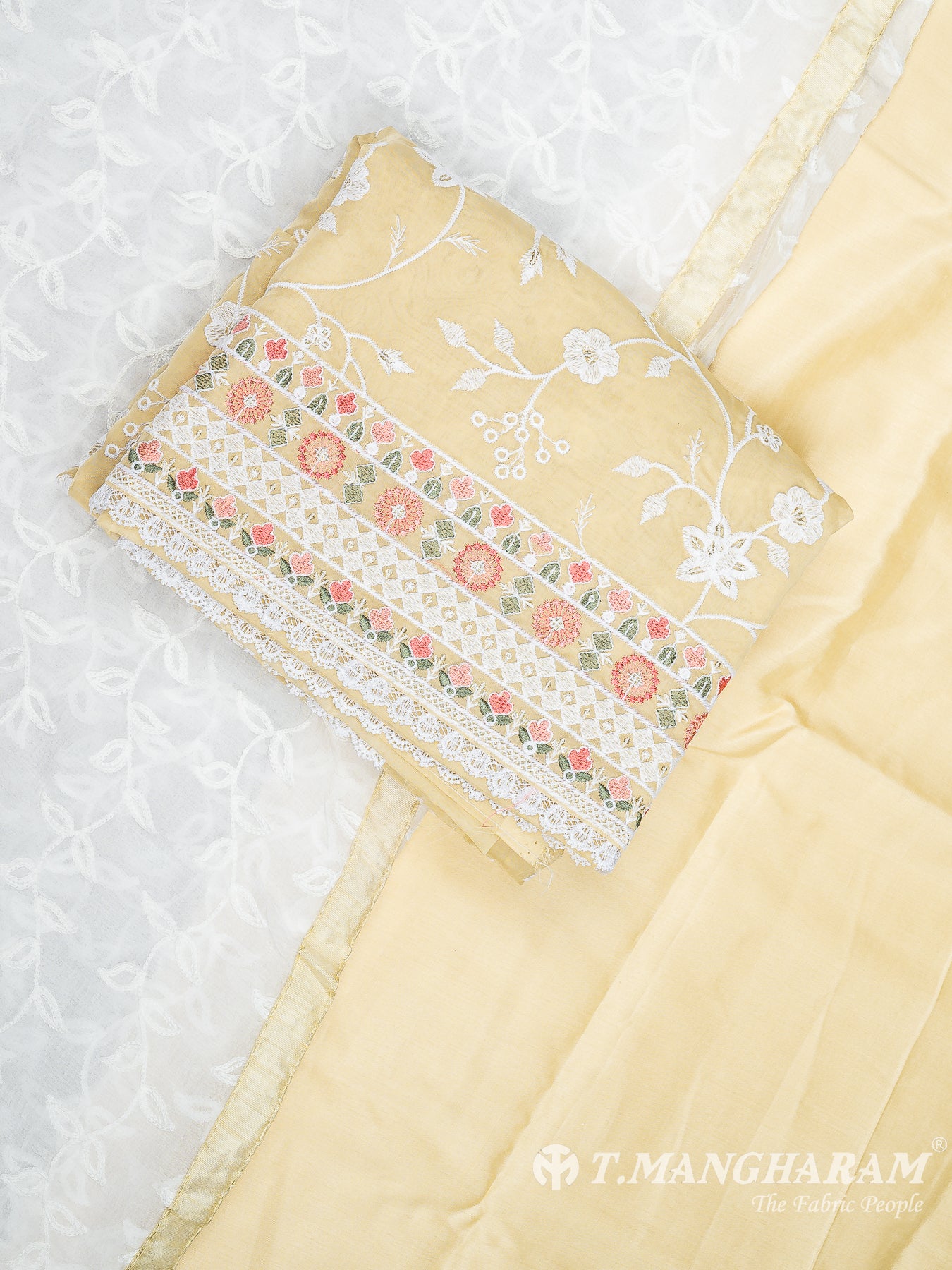Yellow Silk Cotton Chudidhar Fabric Set - EG1847 view-1