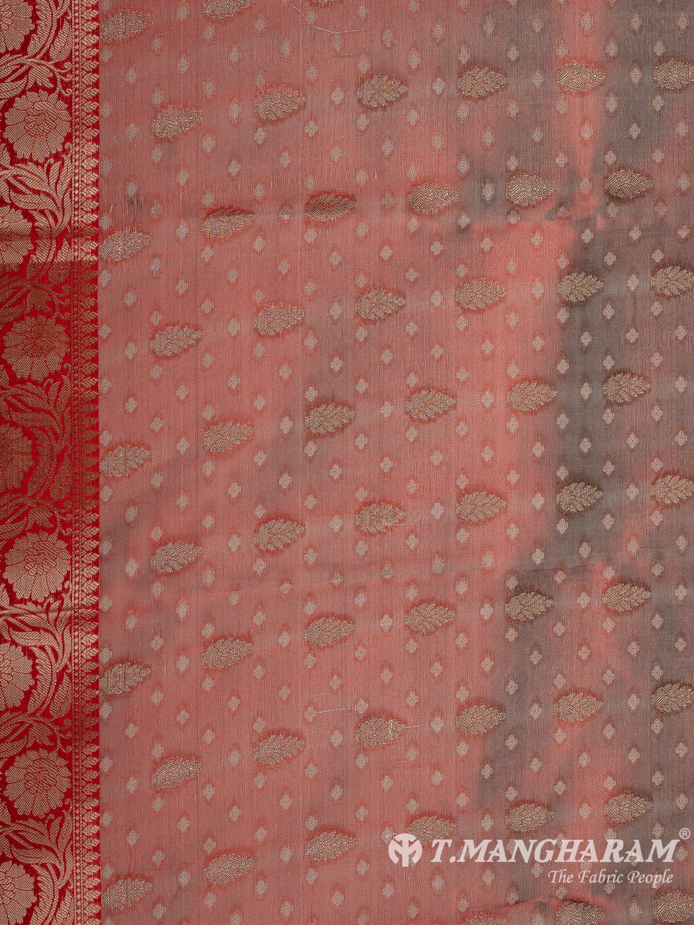 Maroon Semi Banaras Fabric - EC11076