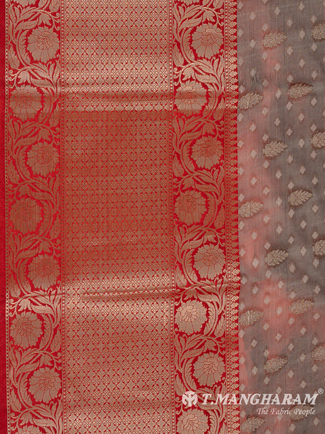 Maroon Semi Banaras Fabric - EC11076