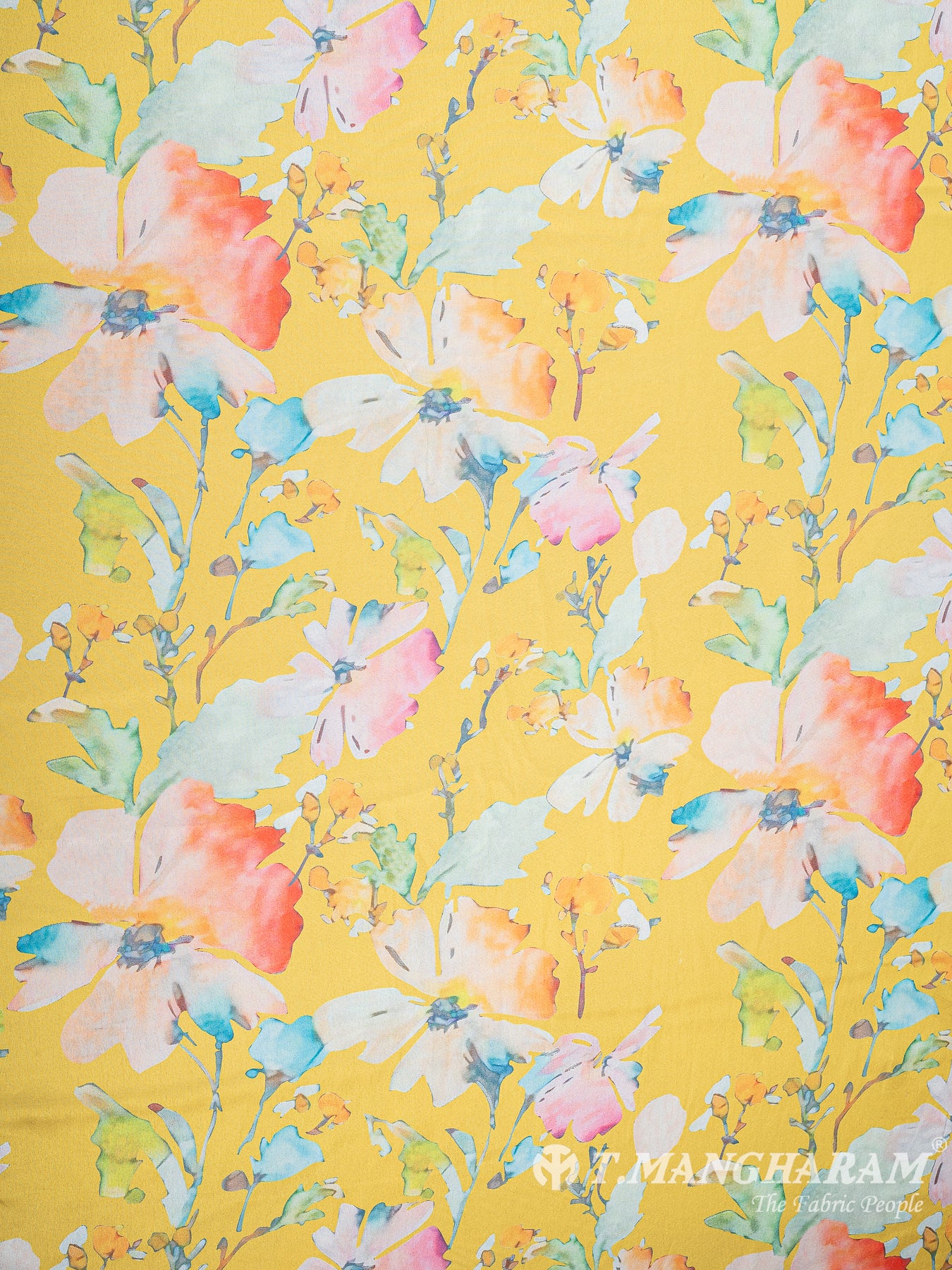 Yellow Satin Fabric - EC8782 view-3