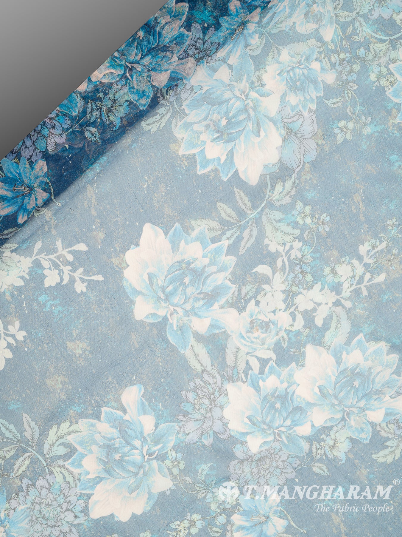Blue Georgette Fabric - EB5992 view-2