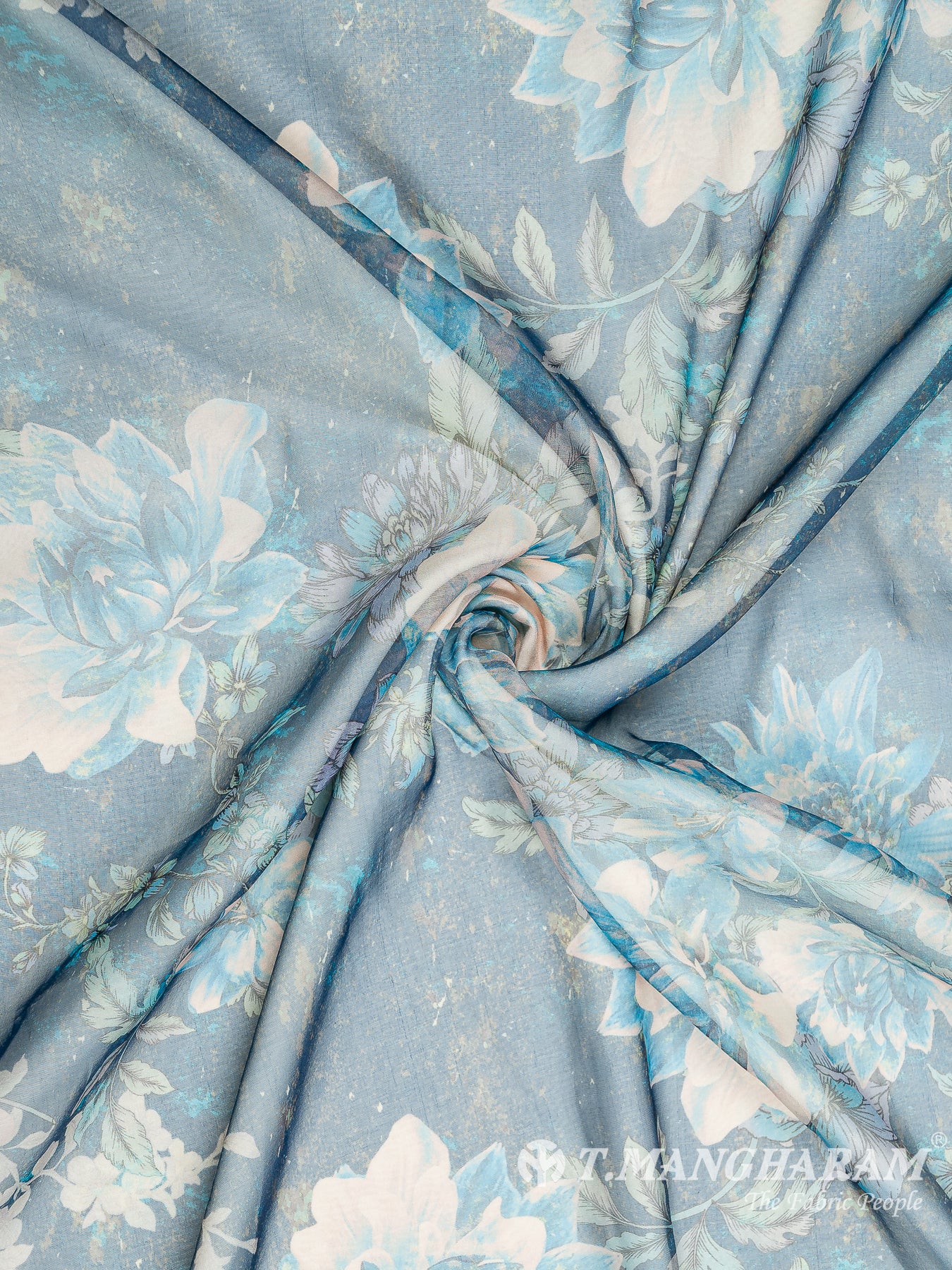 Blue Georgette Fabric - EB5992 view-1