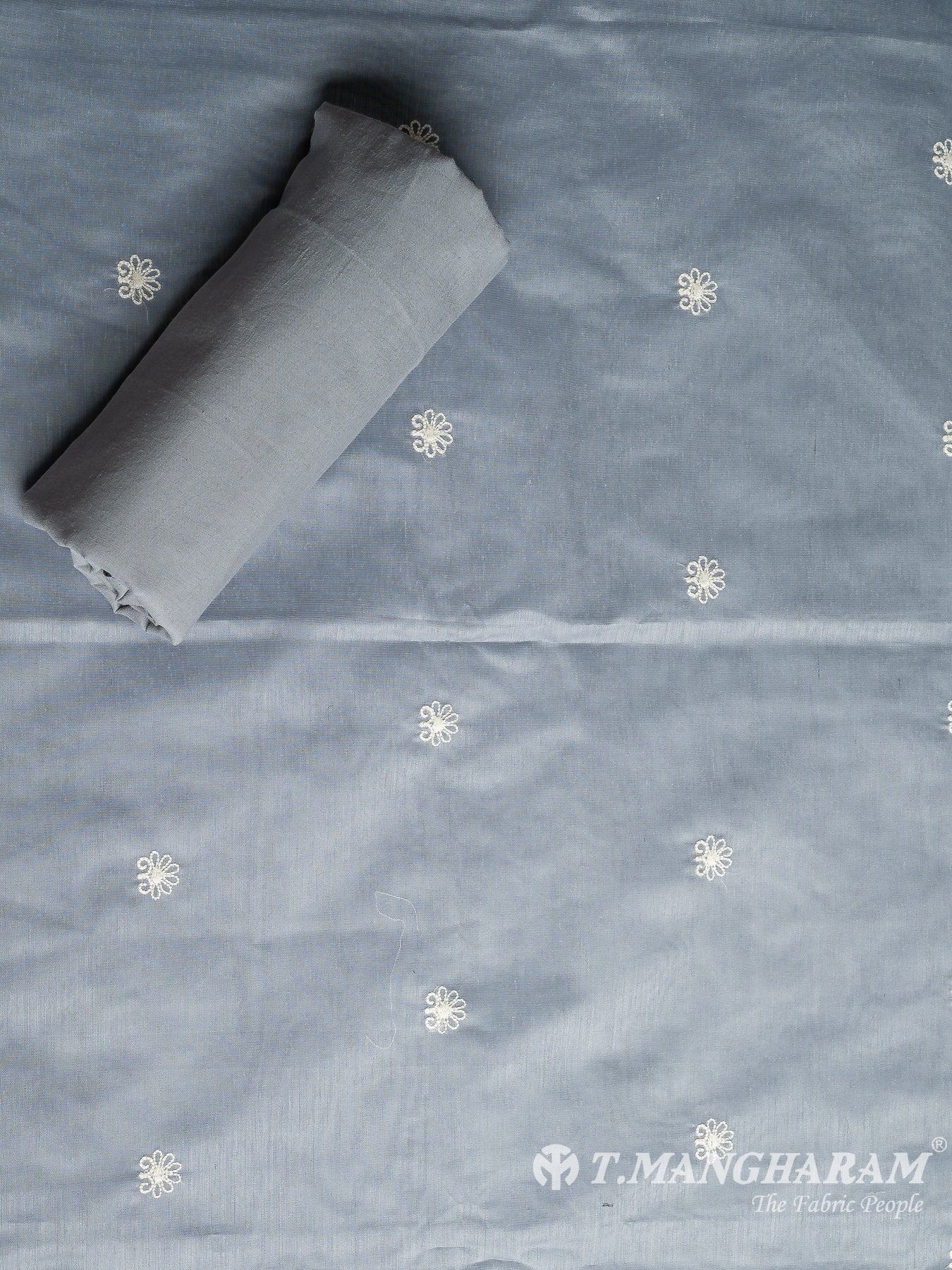 Grey Silk Cotton Chudidhar Fabric Set - EG1825 view-2