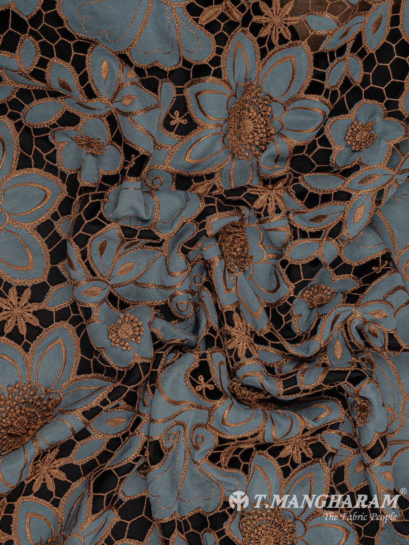 Blue Net Embroidery Fabric - EB6921 view-4