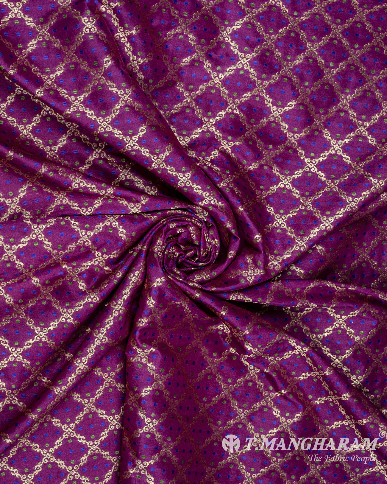 Purple Banaras Fabric - EC9471 view-1