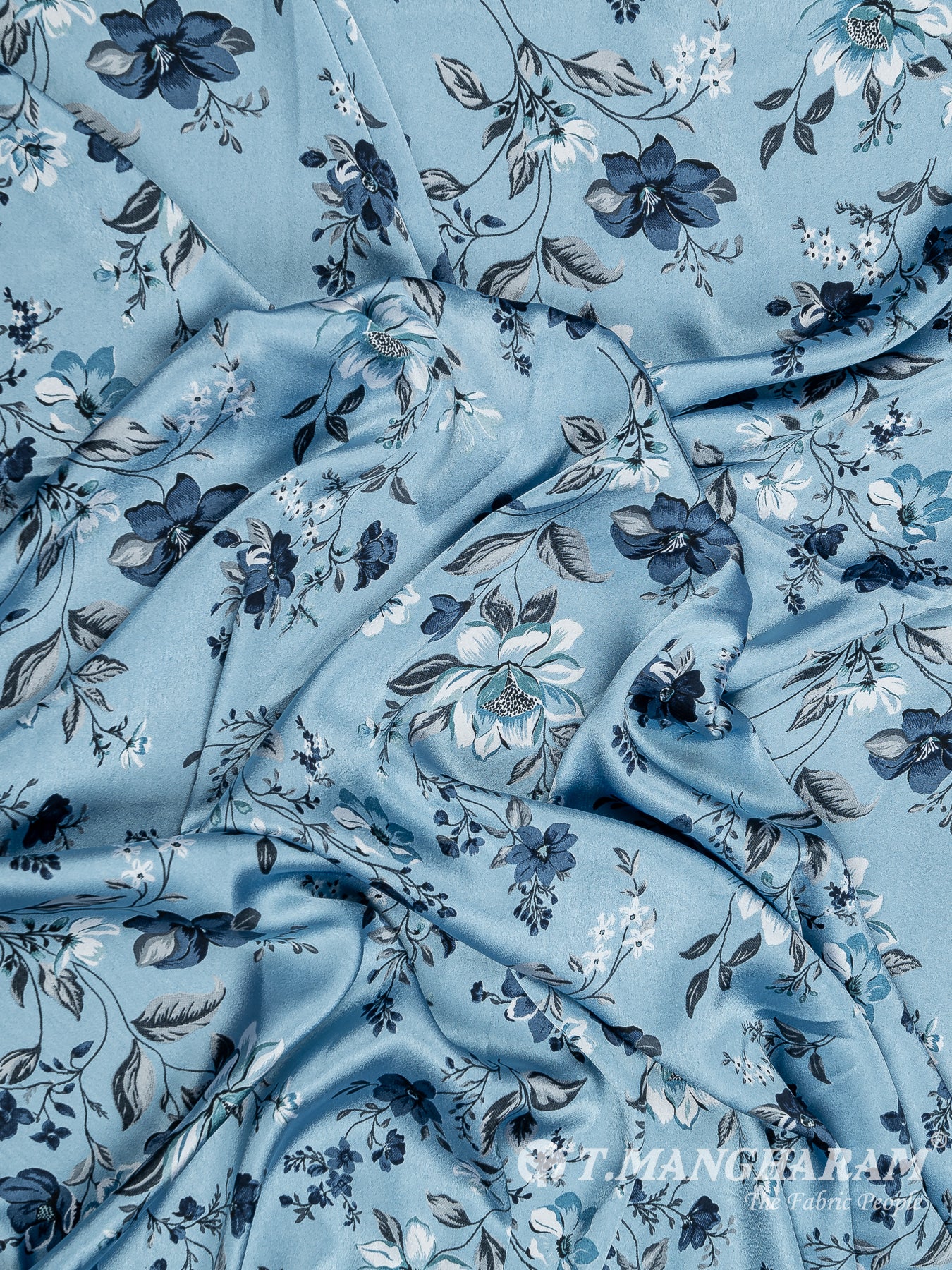 Light Blue Satin Fabric - EB5846 view-4