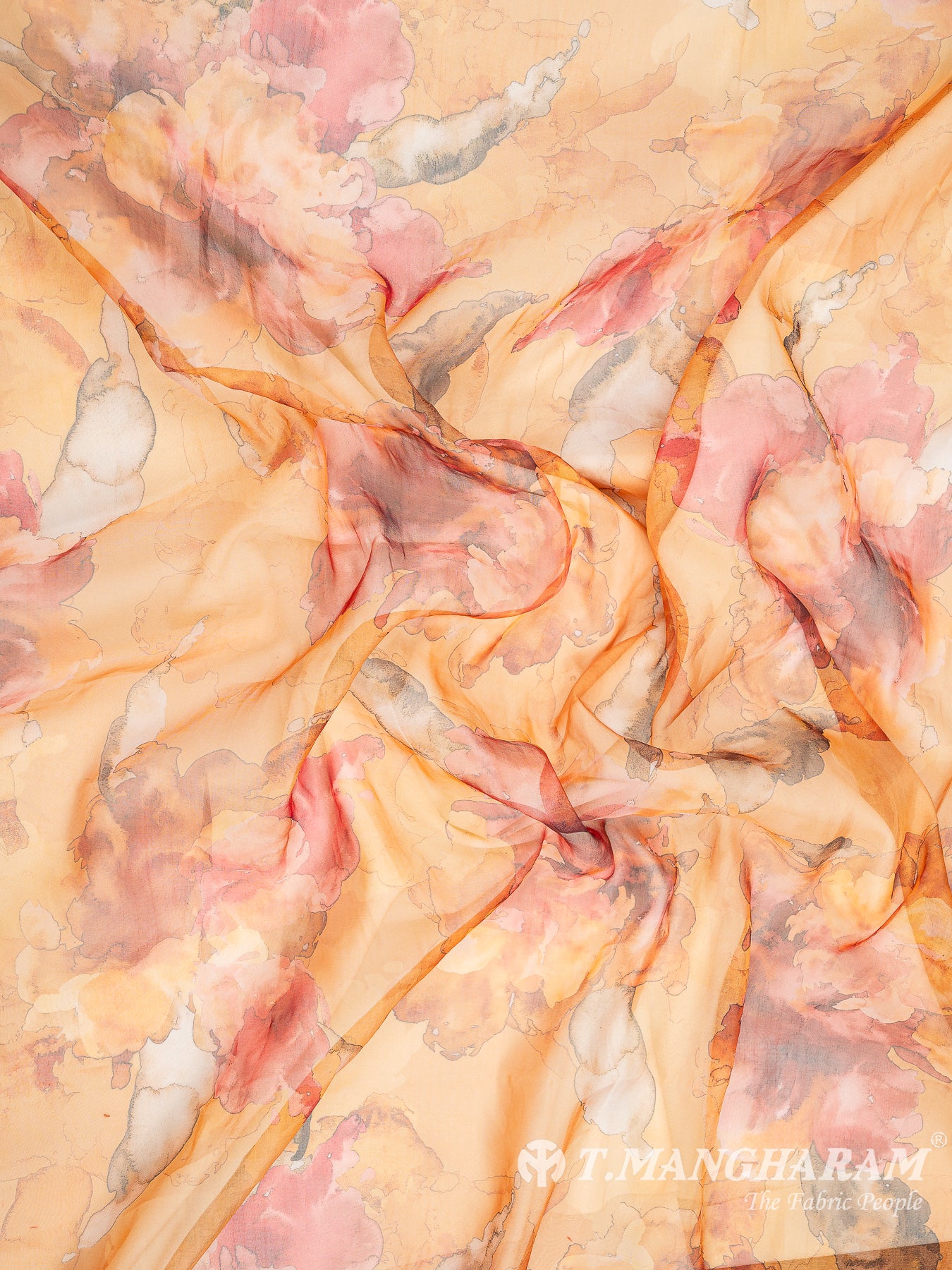 Orange Georgette Fabric - EB5991 view-4