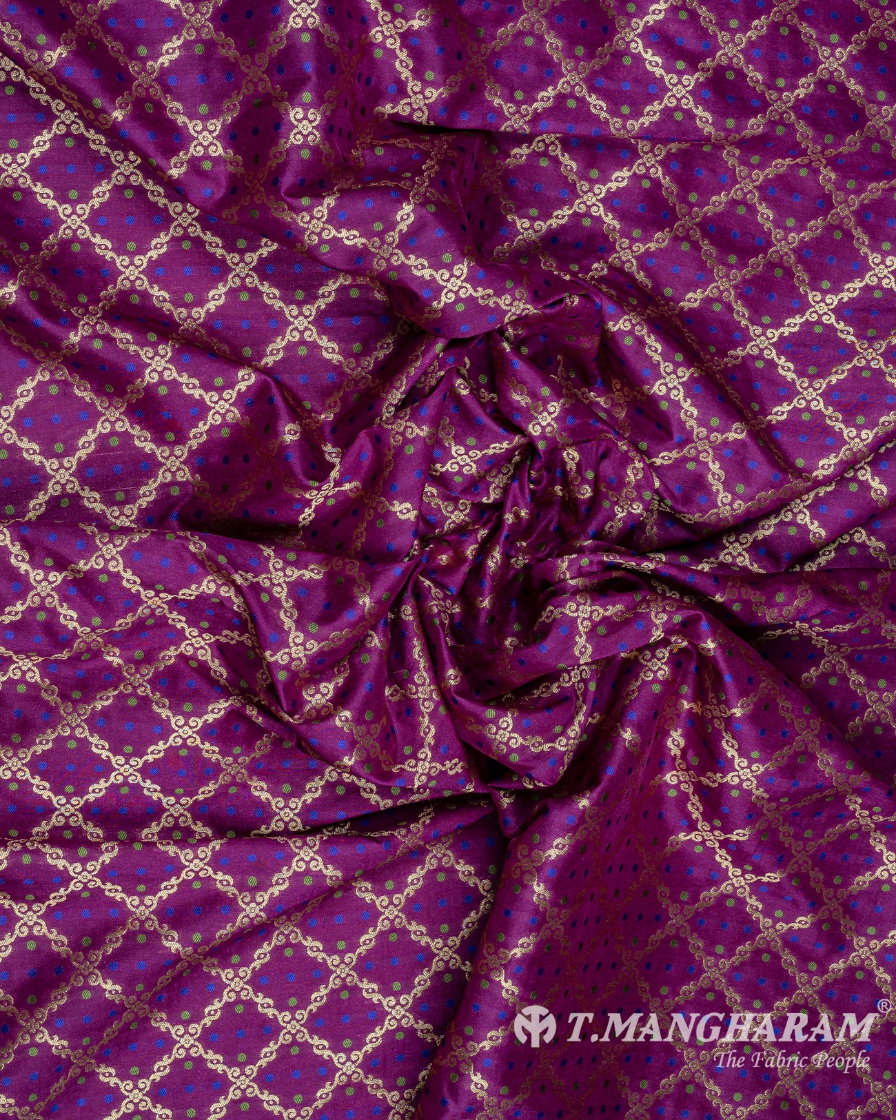 Purple Banaras Fabric - EC9471 view-4