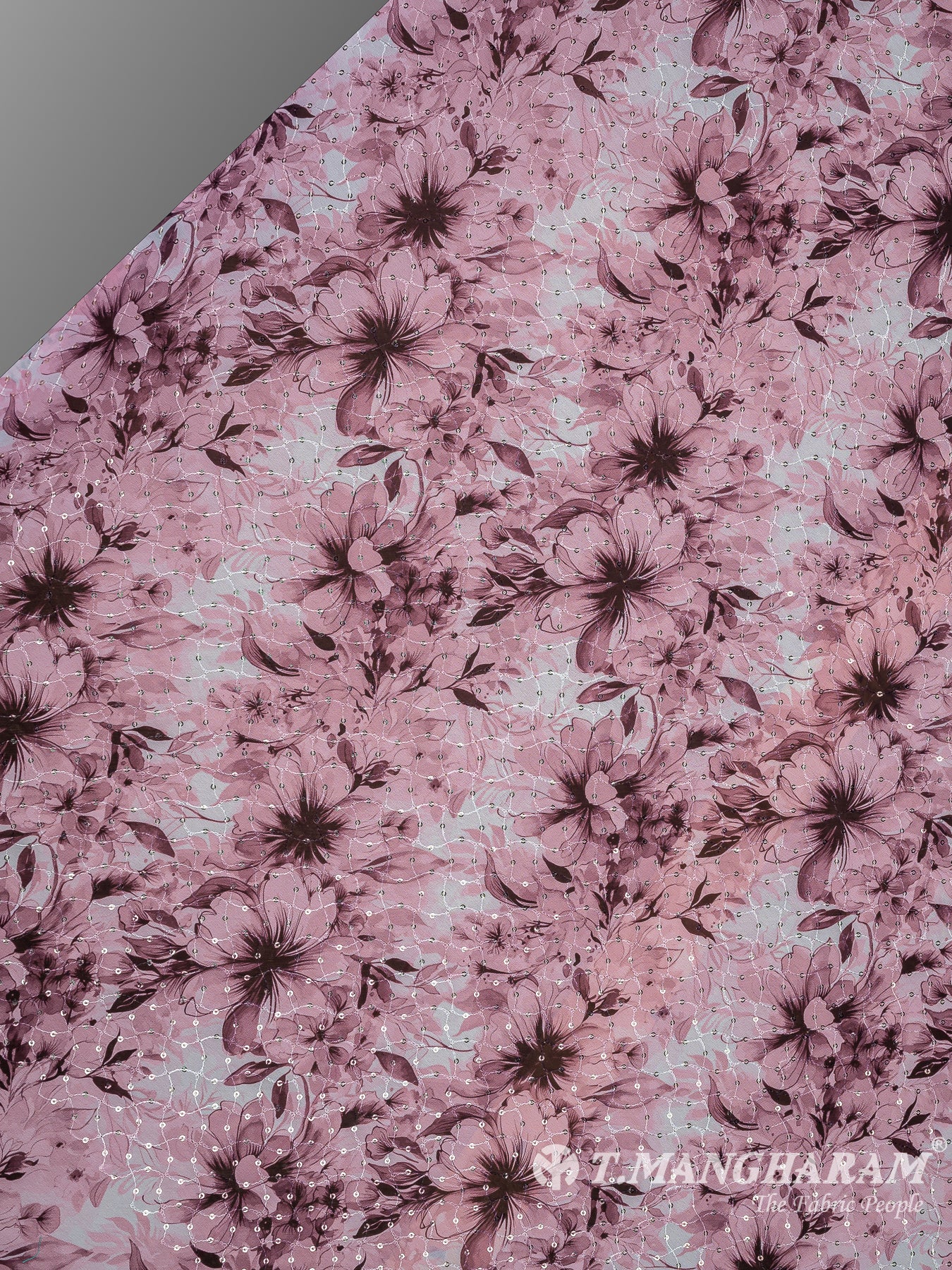 Pink Fancy Georgette Fabric - EB6786 view-2