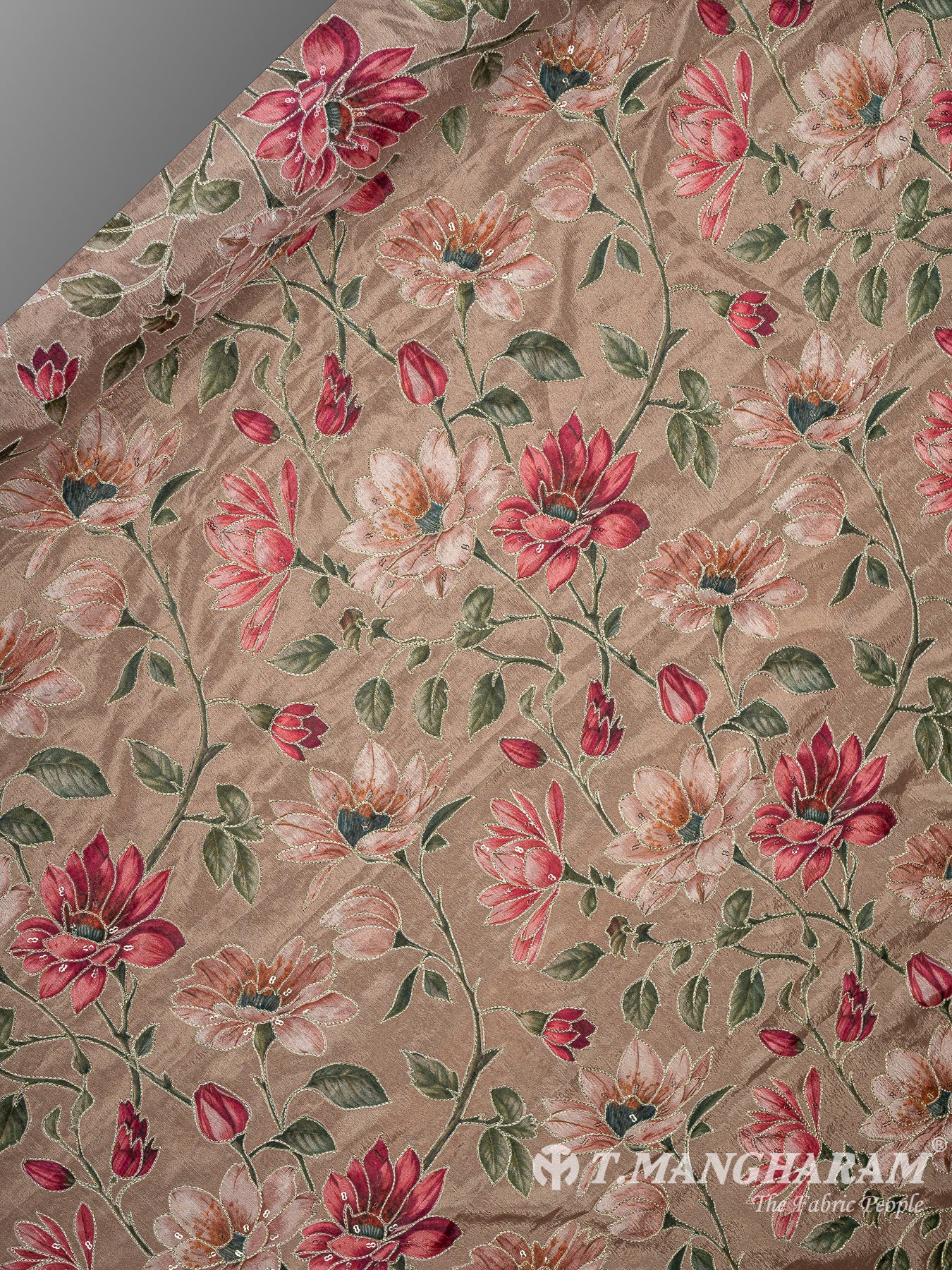 Brown Chinnon Silk Fabric - EC8727 view-2