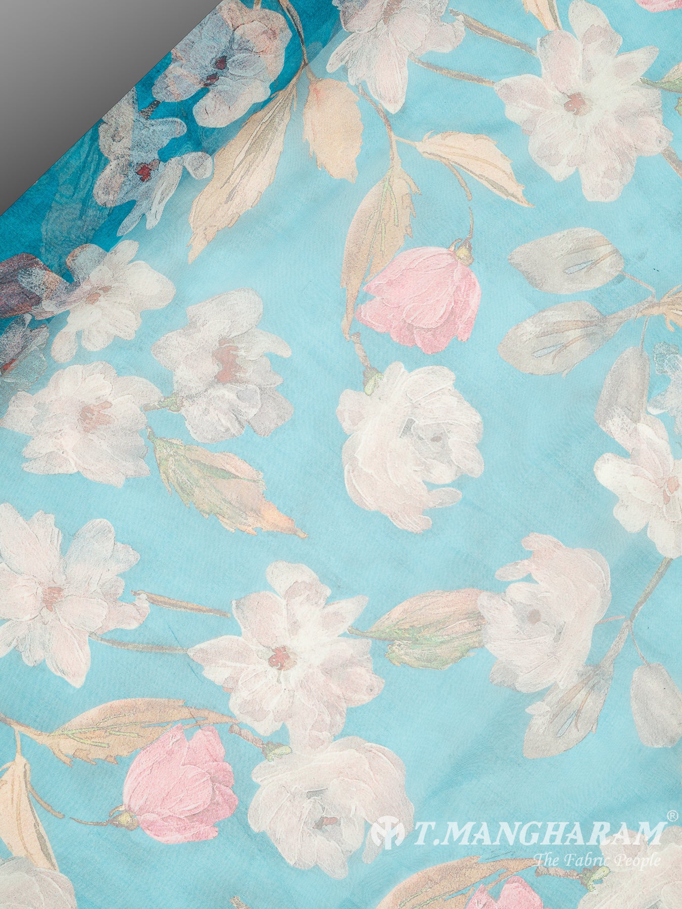 Blue Georgette Fabric - EB5990 view-2