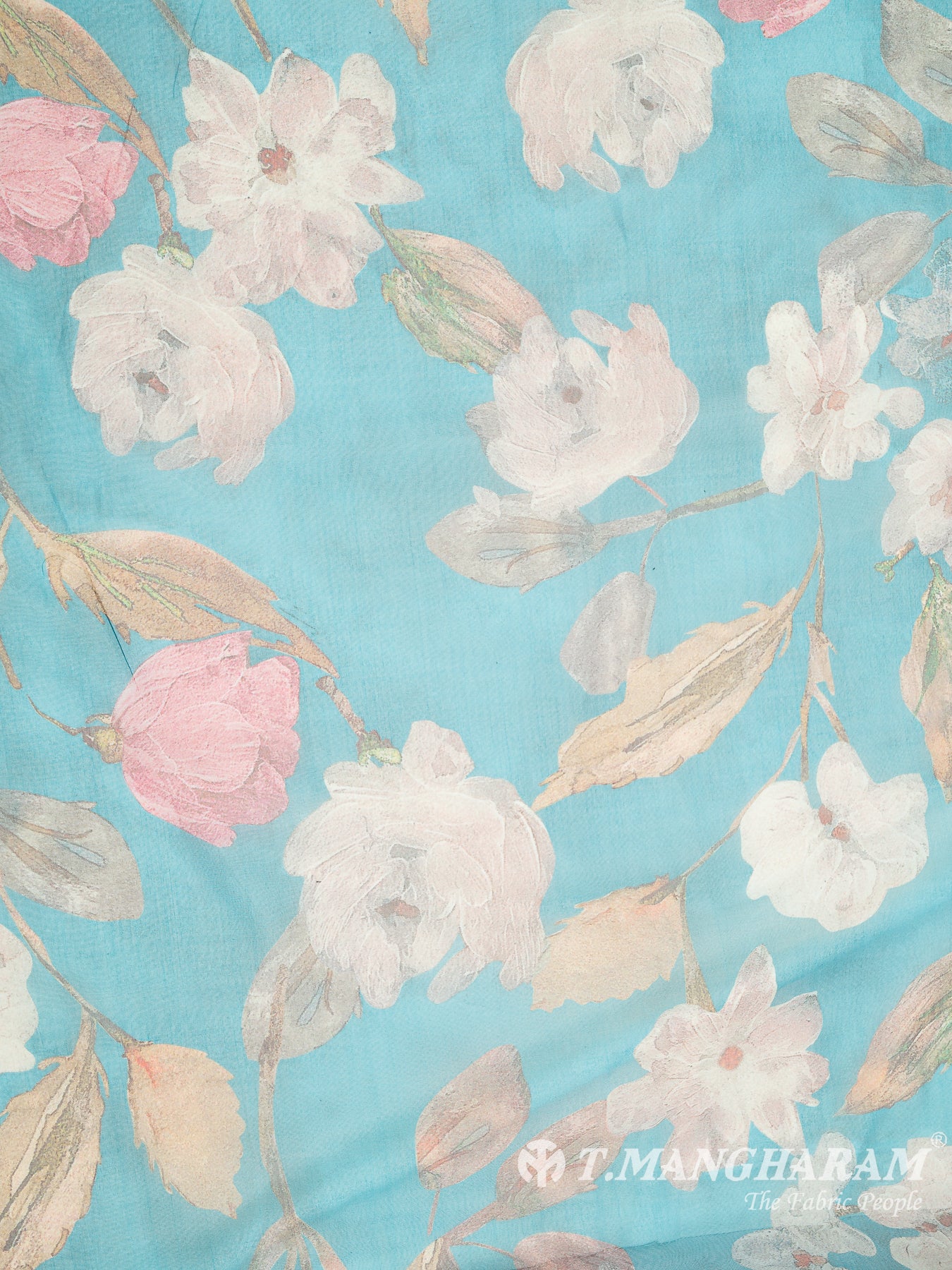 Blue Georgette Fabric - EB5990 view-3