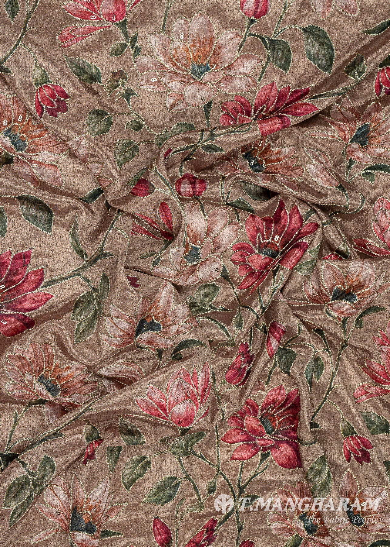 Brown Chinnon Silk Fabric - EC8727 view-4