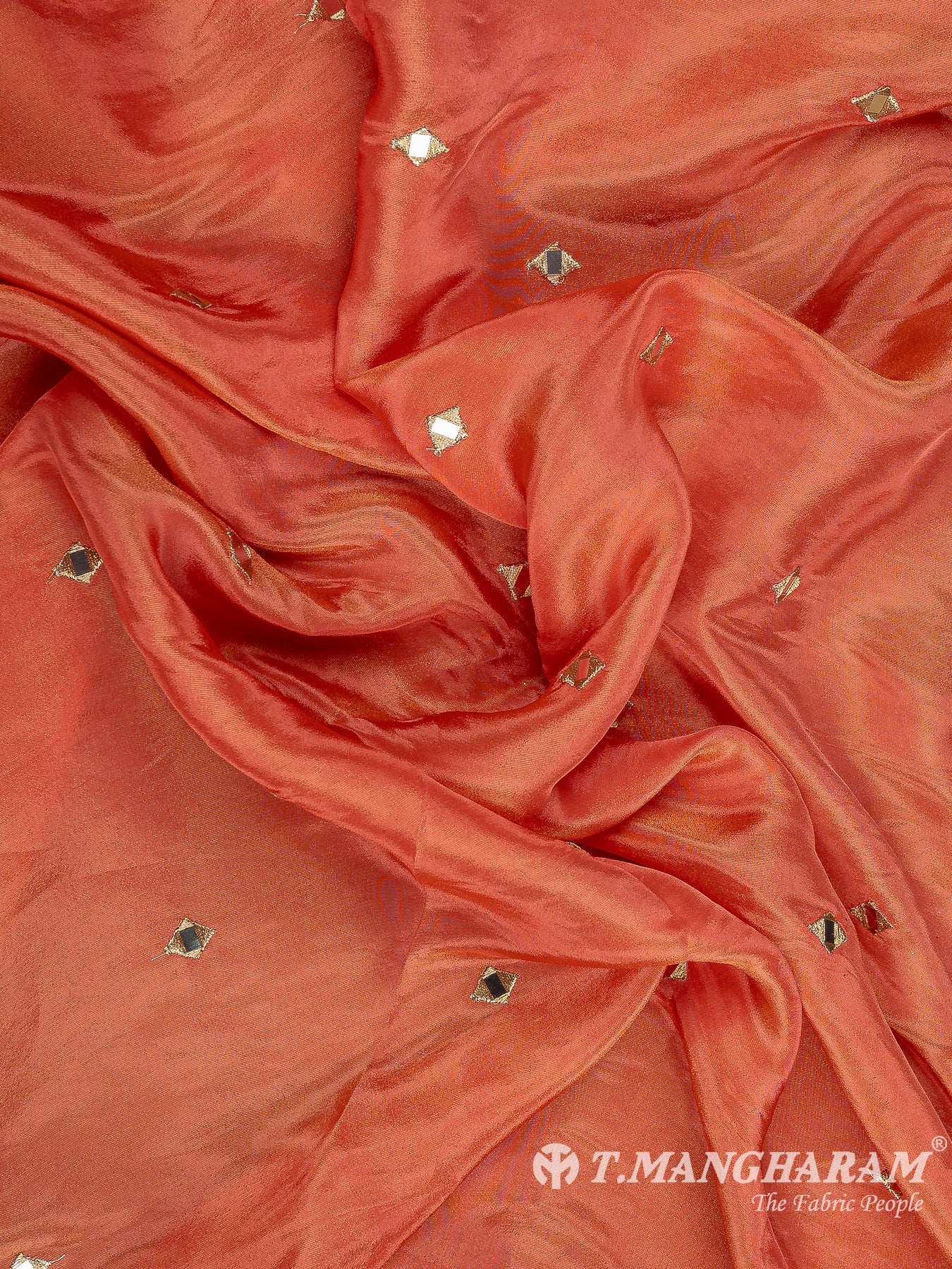 Orange Chinnon Silk Fabric - EB6601 view-4